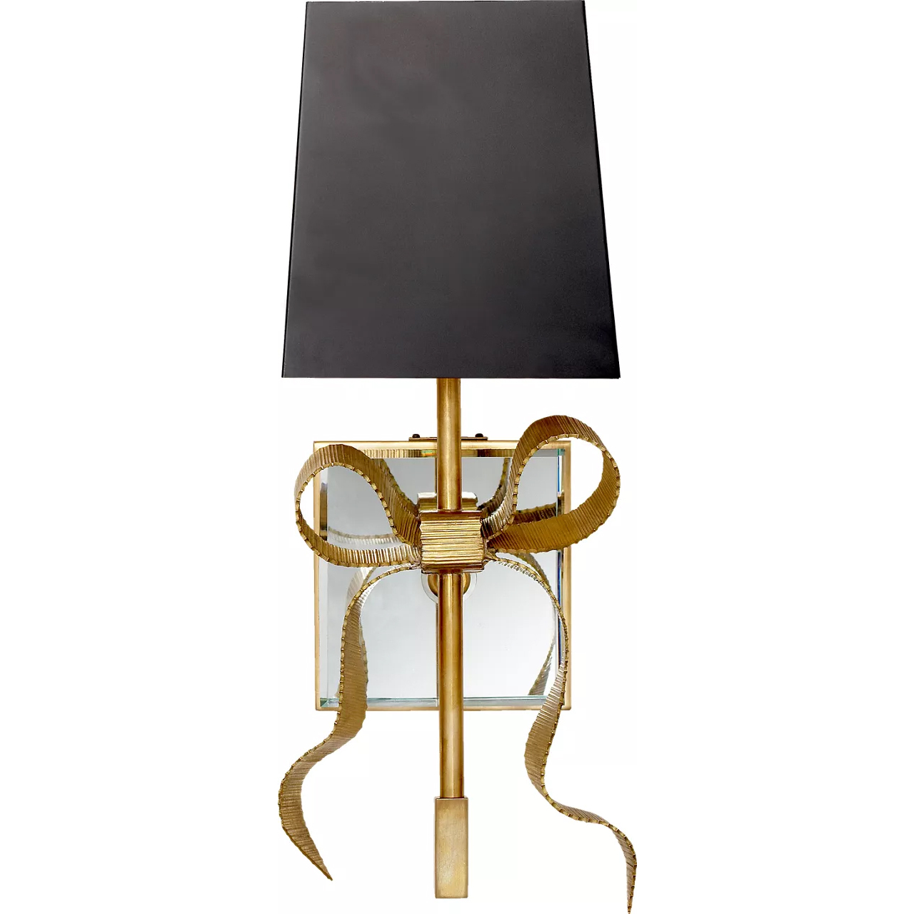 kate spade new york Ellery 1 Light 5 inch Soft Brass Gros-Grain Bow Sconce Wall Light in Matte Black, Small