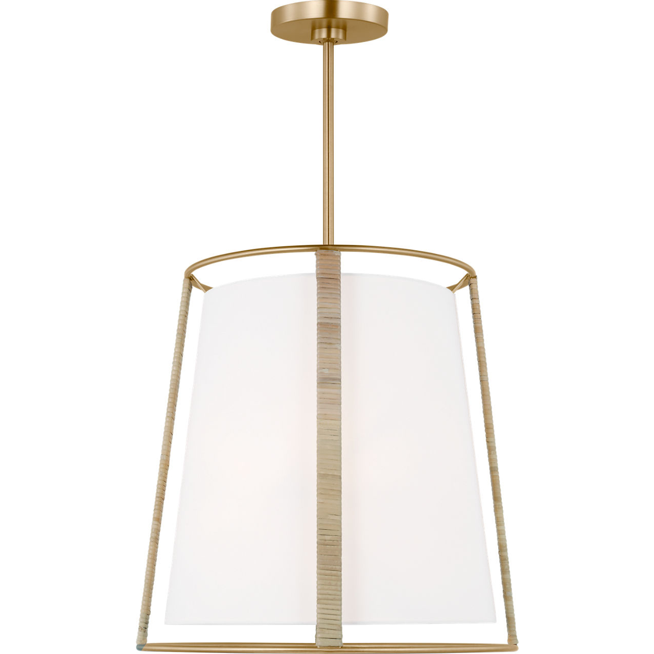Drew & Jonathan Cortes 2 Light 18 inch Satin Brass Hanging Shade Pendant Ceiling Light