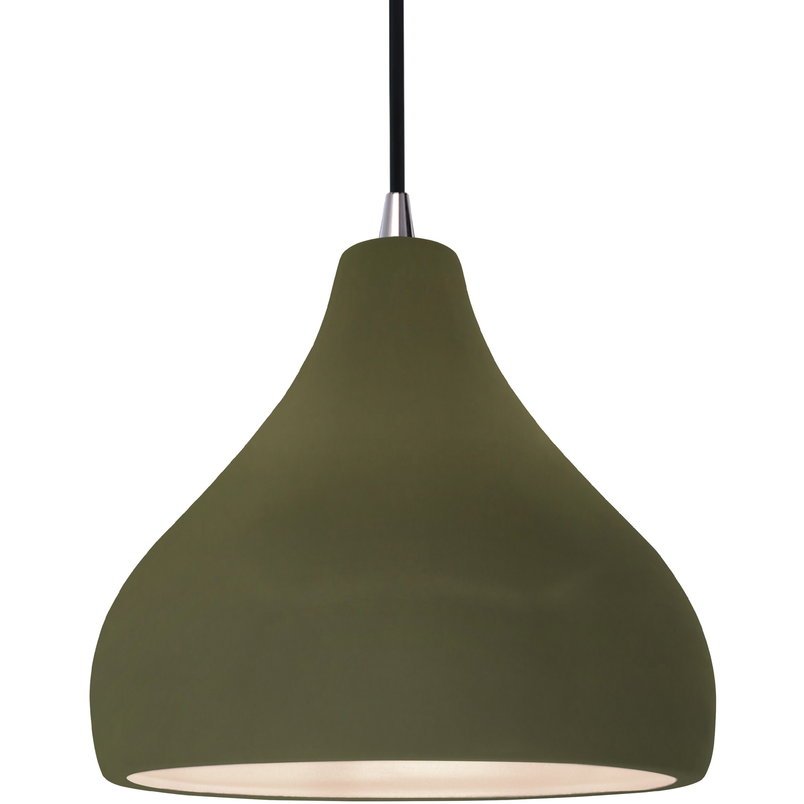 Radiance LED 11.5 inch Matte Green and Brushed Nickel Pendant Ceiling Light