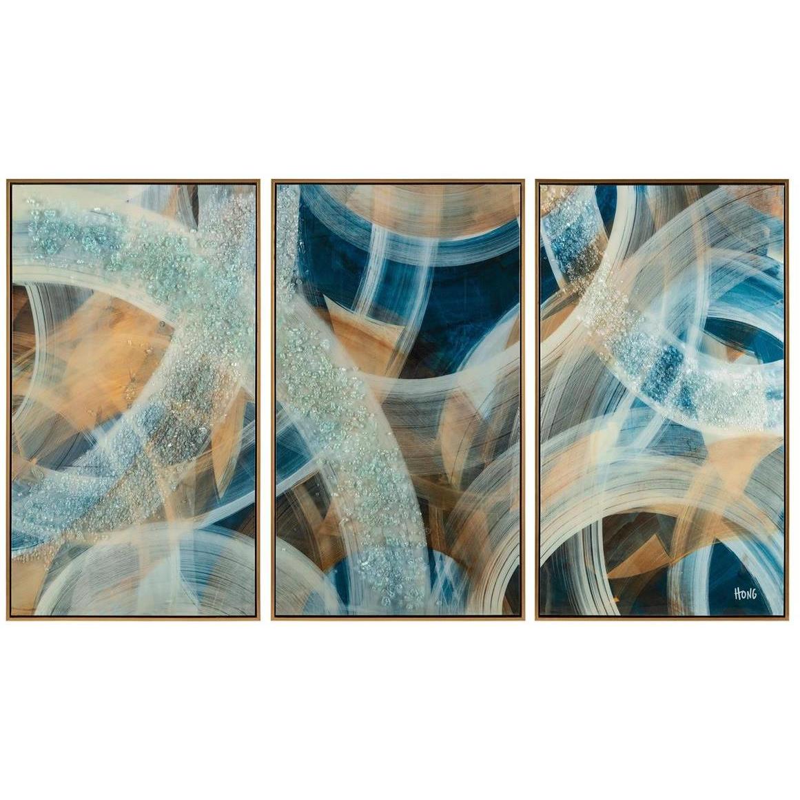 Mary Hong's Keep on Spinning Giclees, Triptych