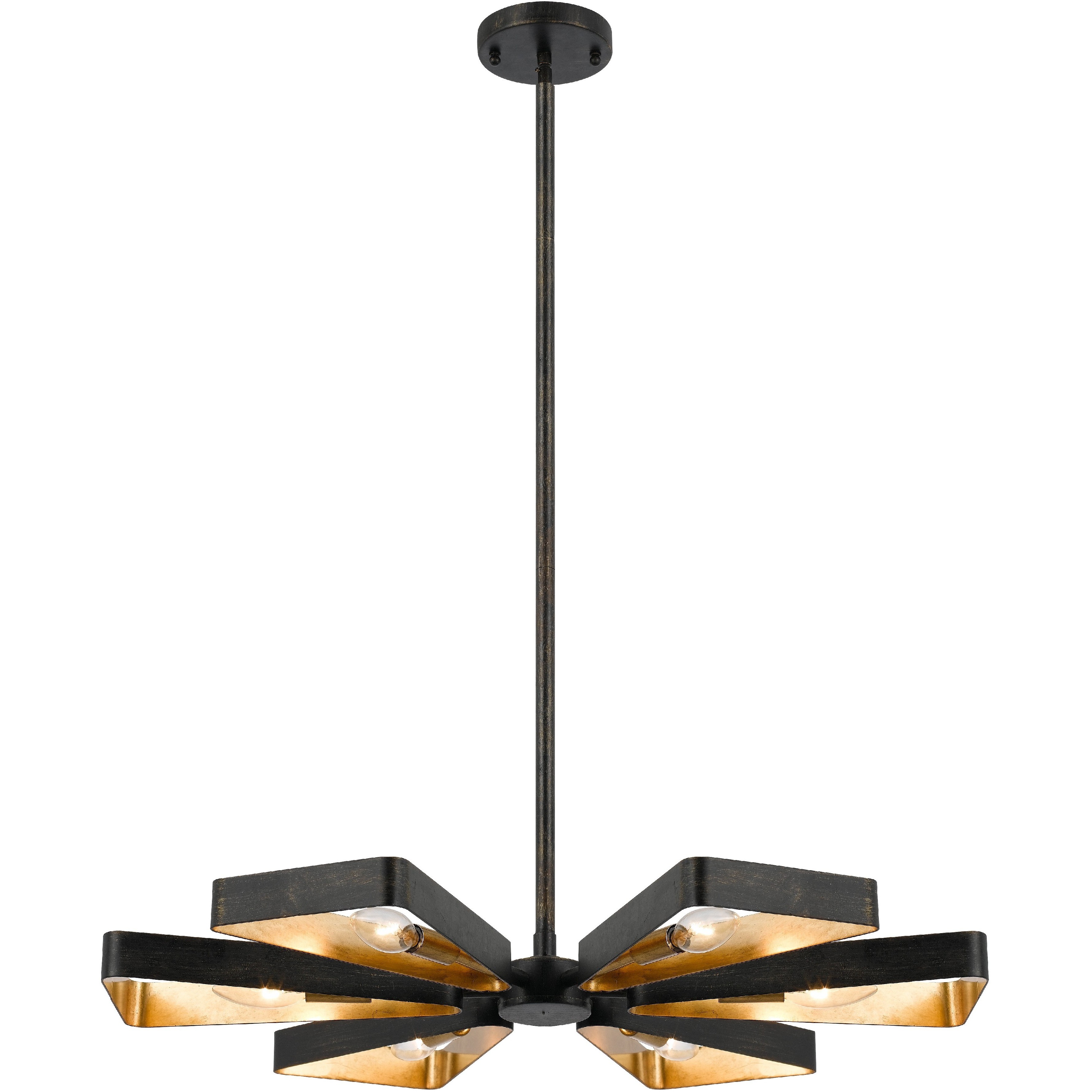 Luna 6 Light 27 inch English Bronze and Antique Gold Chandelier Ceiling Light