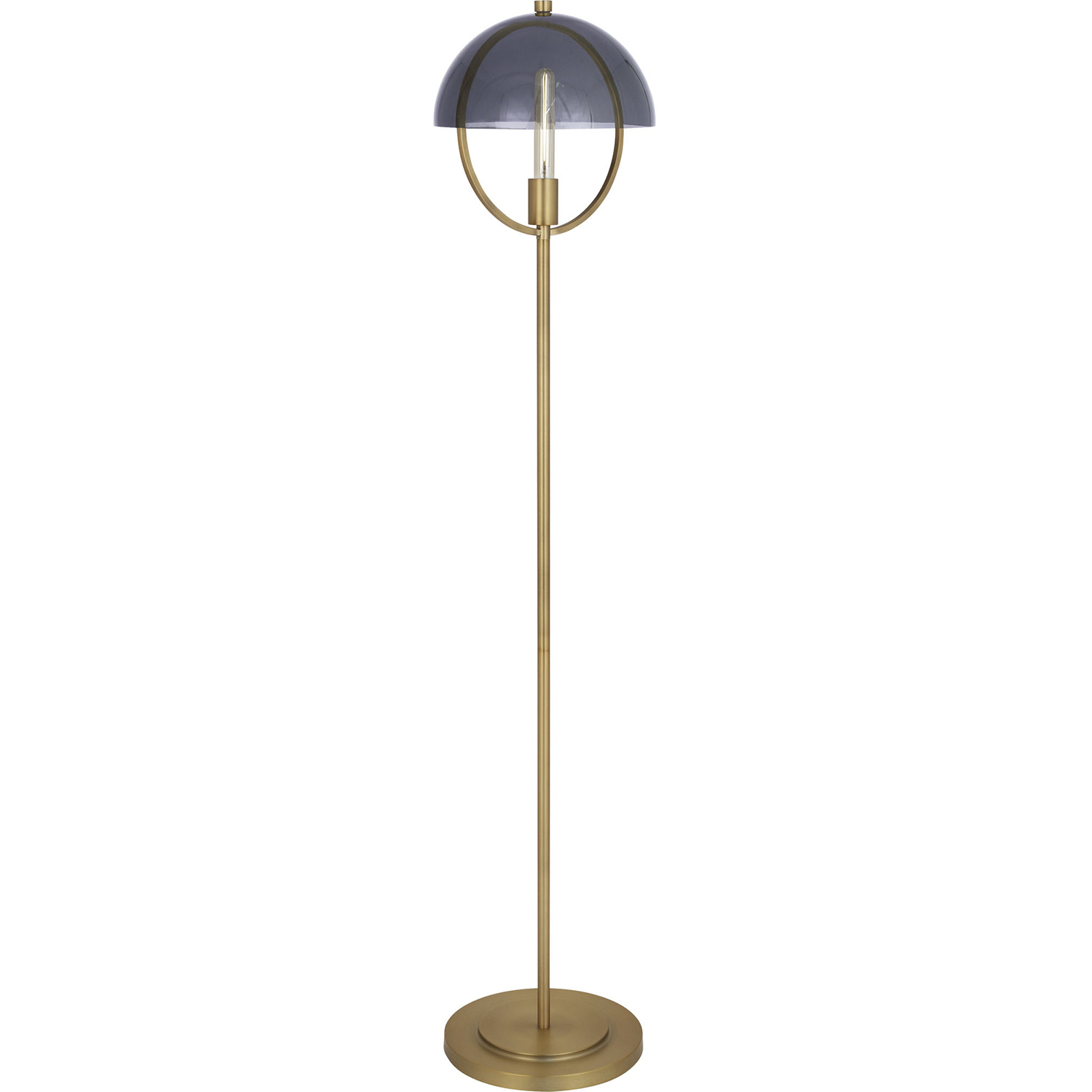 Mavisten Edition Copernica 62 inch 13 watt Lacquered Burnished Brass Floor Lamp Portable Light in Smoked Glass