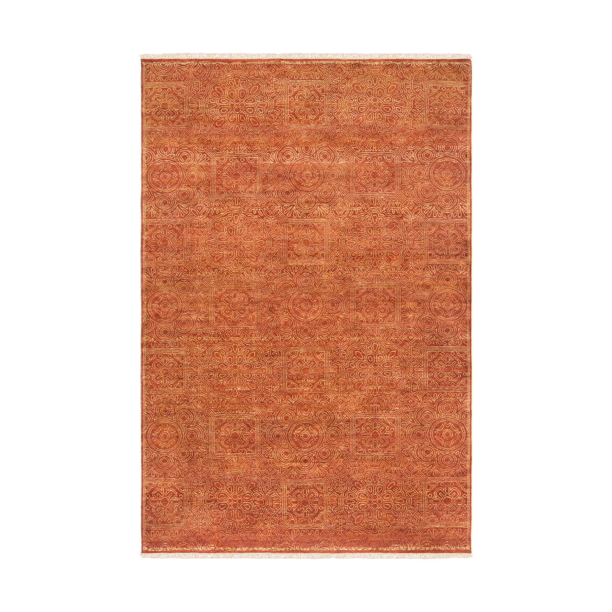 Empress 156 X 108 inch Orange and Brown Area Rug, Wool