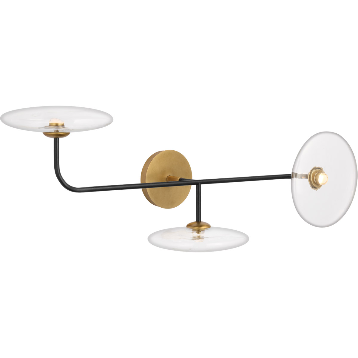 Ian K. Fowler Calvino LED 30 inch Aged Iron and Hand-Rubbed Antique Brass Arched Sconce Wall Light, Large