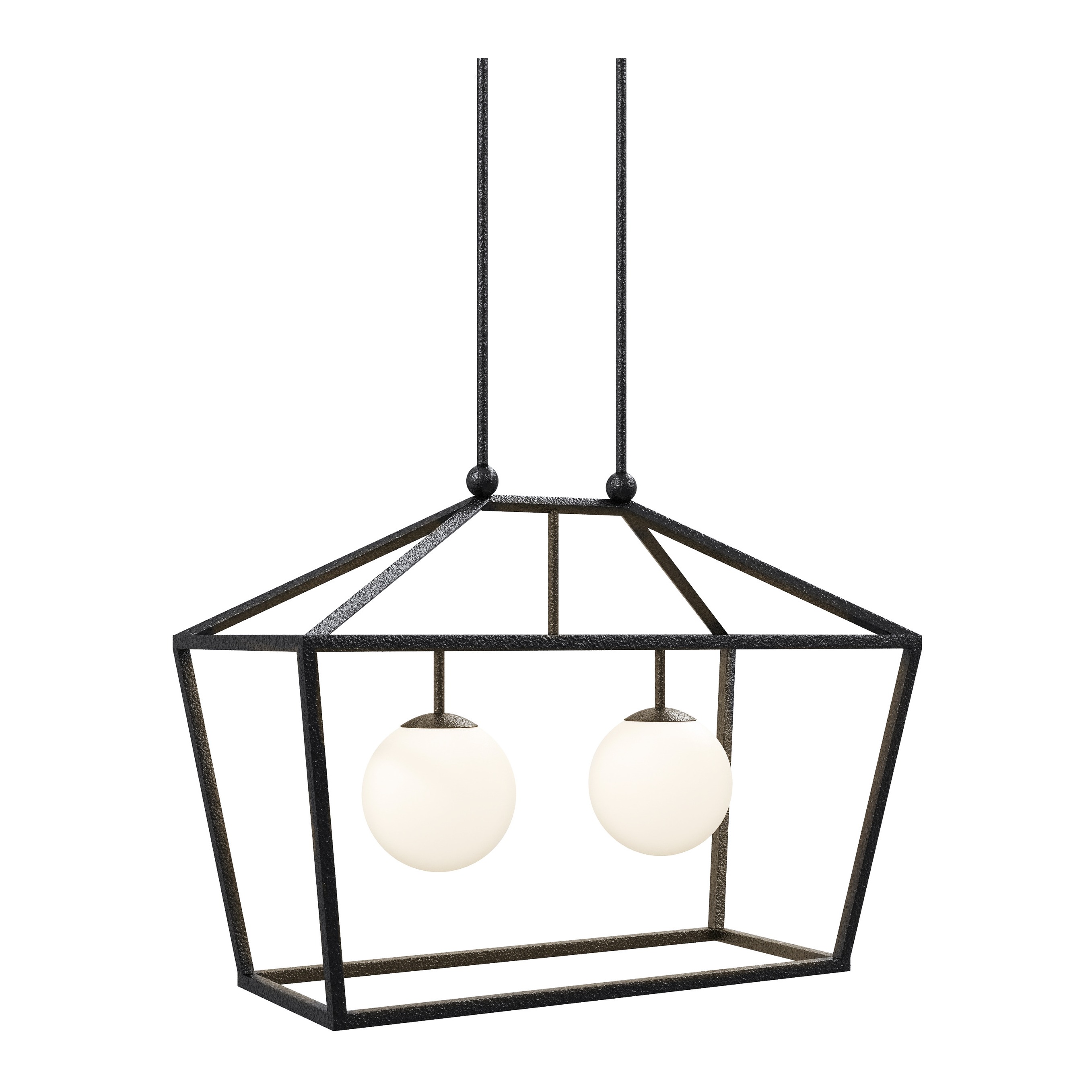 Denison 2 Light 36 inch Black Outdoor Linear Lantern Pendant