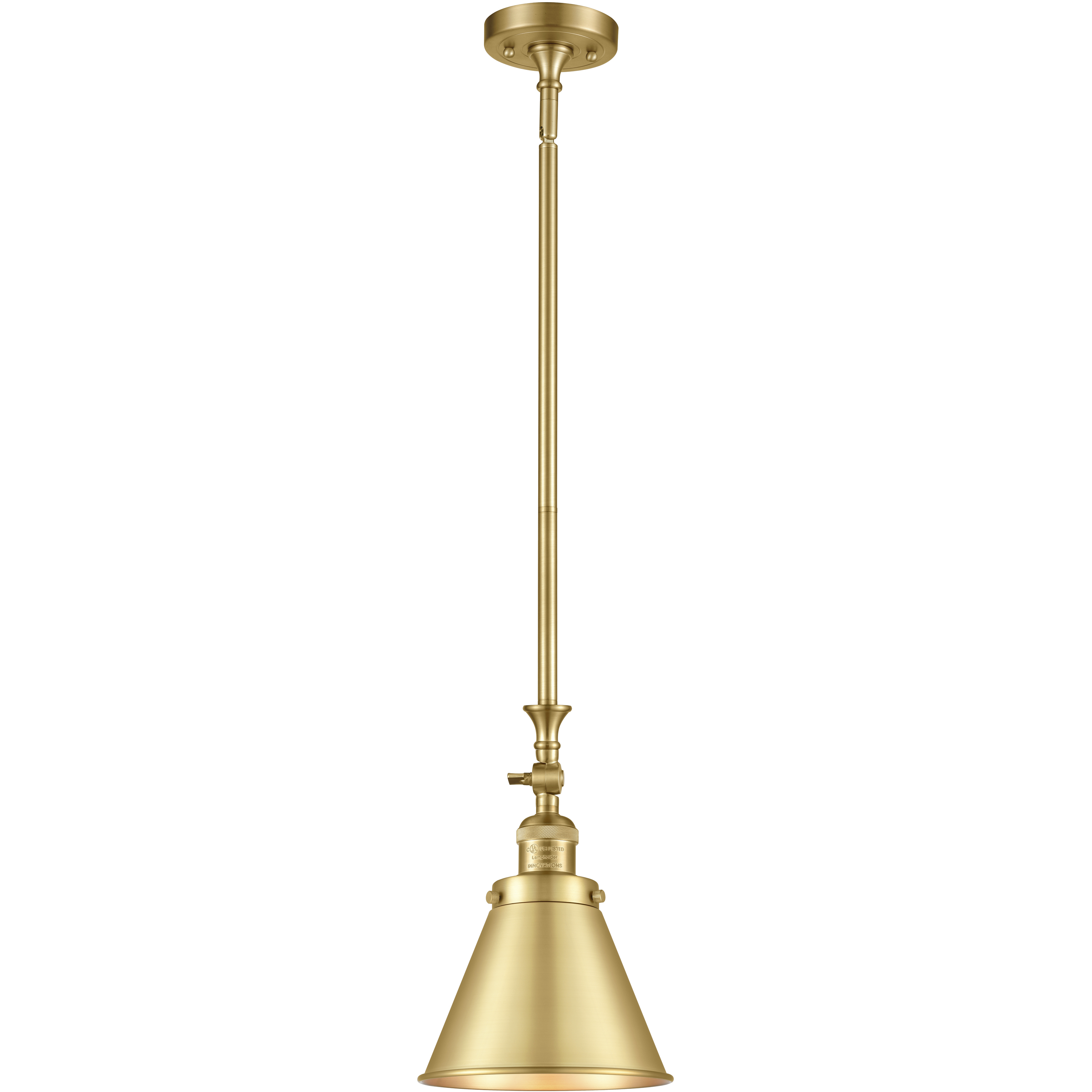 Franklin Restoration Appalachian 1 Light 8 inch Satin Gold Mini Pendant Ceiling Light in Incandescent, Franklin Restoration
