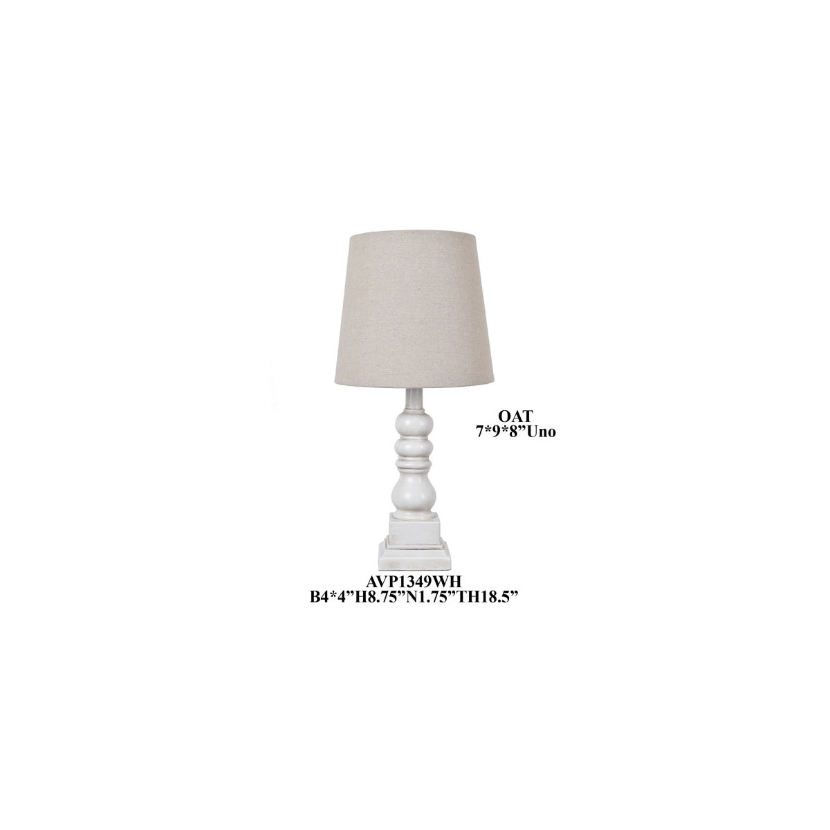 Crestview 18.5 inch White Table Lamp Portable Light