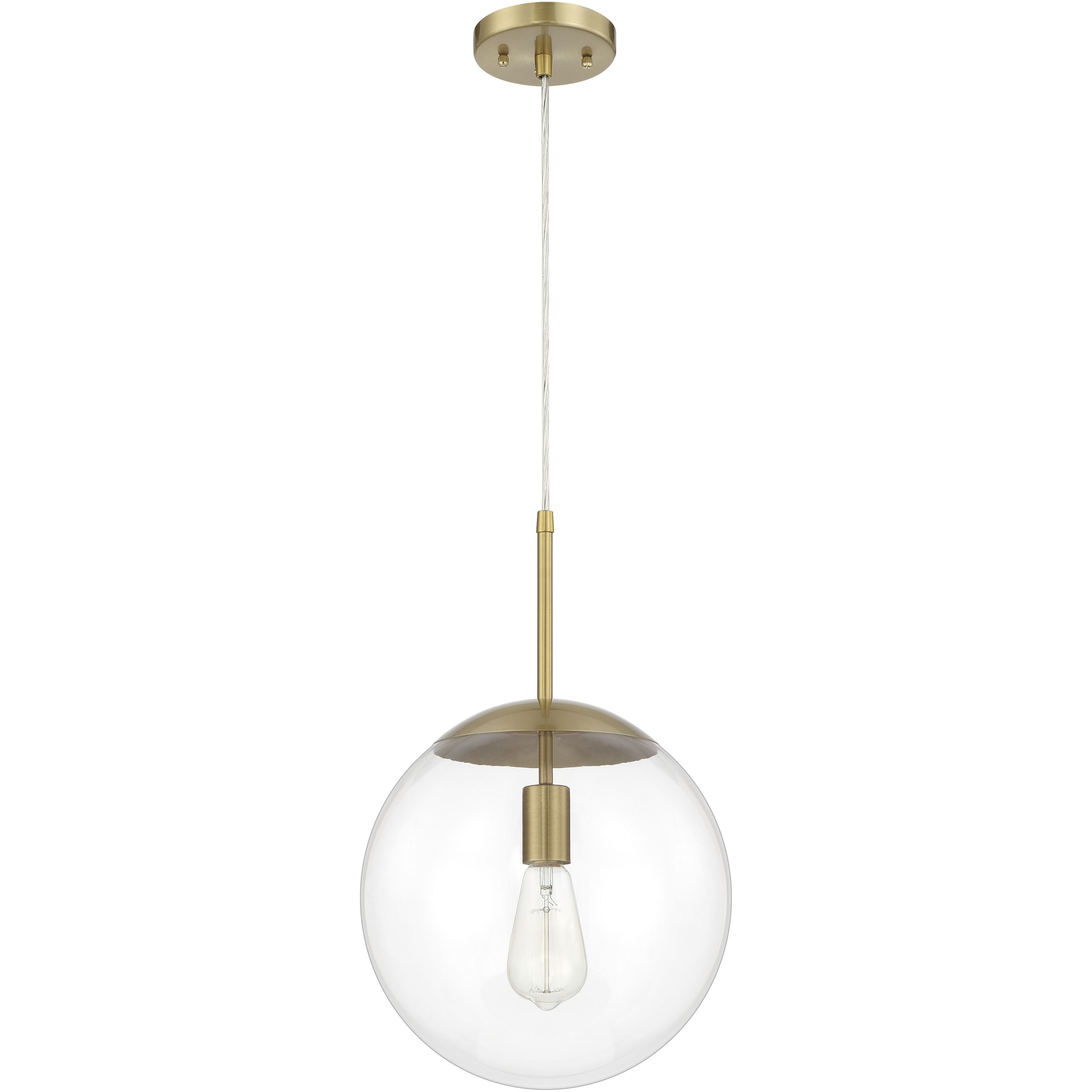 Gaze 1 Light 11.88 inch Satin Brass Pendant Ceiling Light in Clear Glass