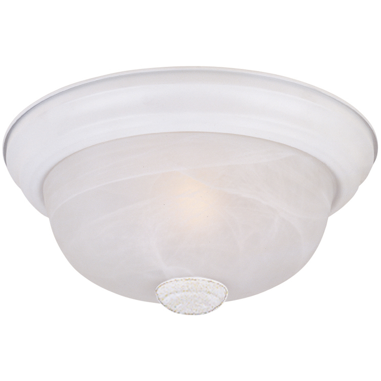 Decorative 2 Light 11 inch White Flushmount Ceiling Light in White Alabaster, Small