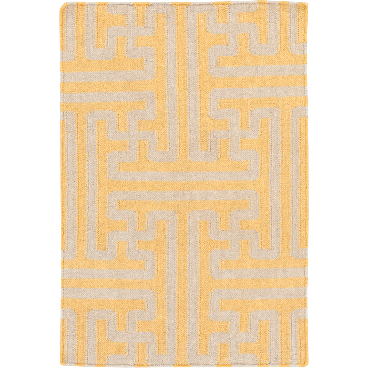 Archive 36 X 24 inch Mustard, Khaki Rug