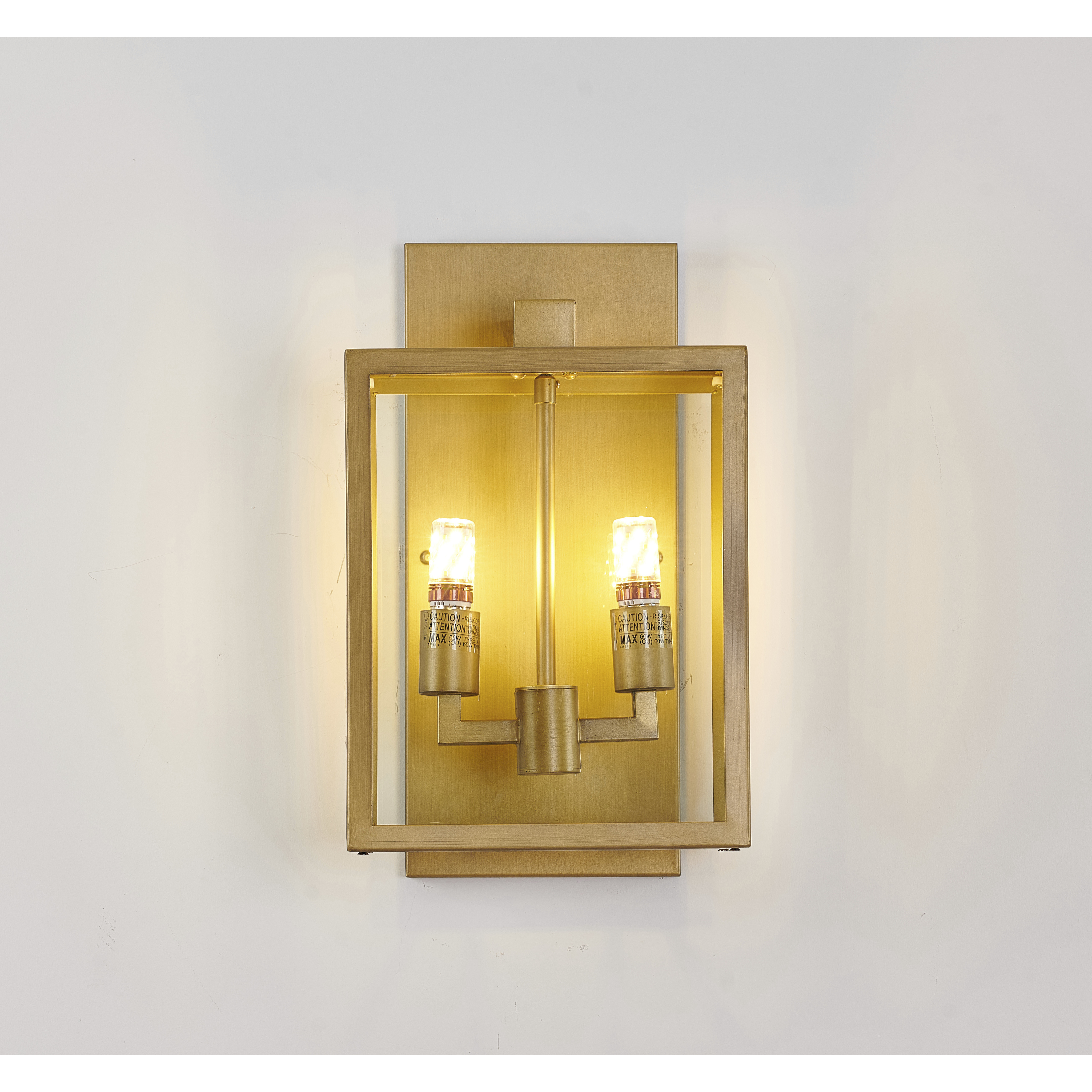 Canada 2 Light 16.5 inch Brass Outdoor Wall Sconce