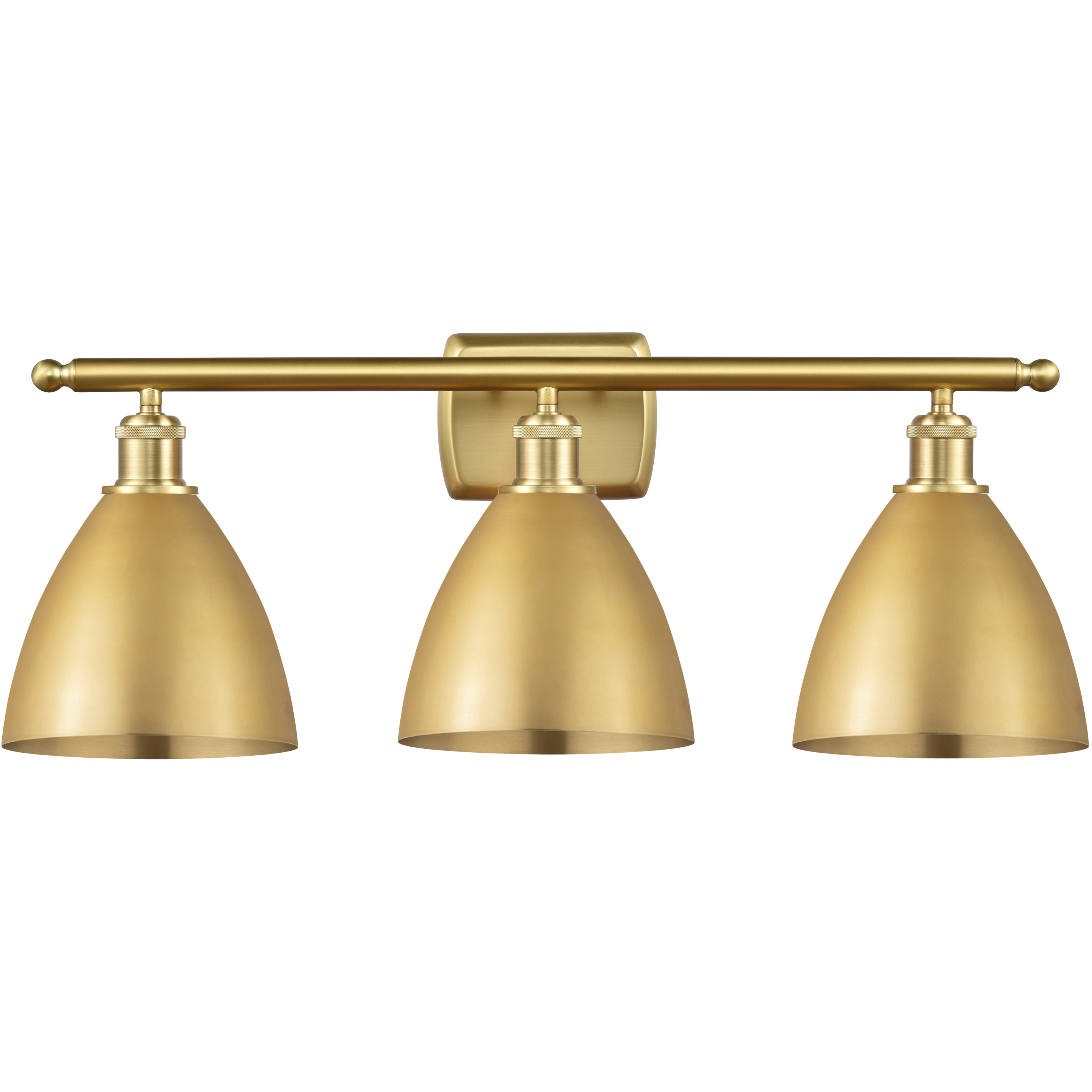 Ballston Dome 3 Light 28 inch Satin Gold Bath Vanity Light Wall Light