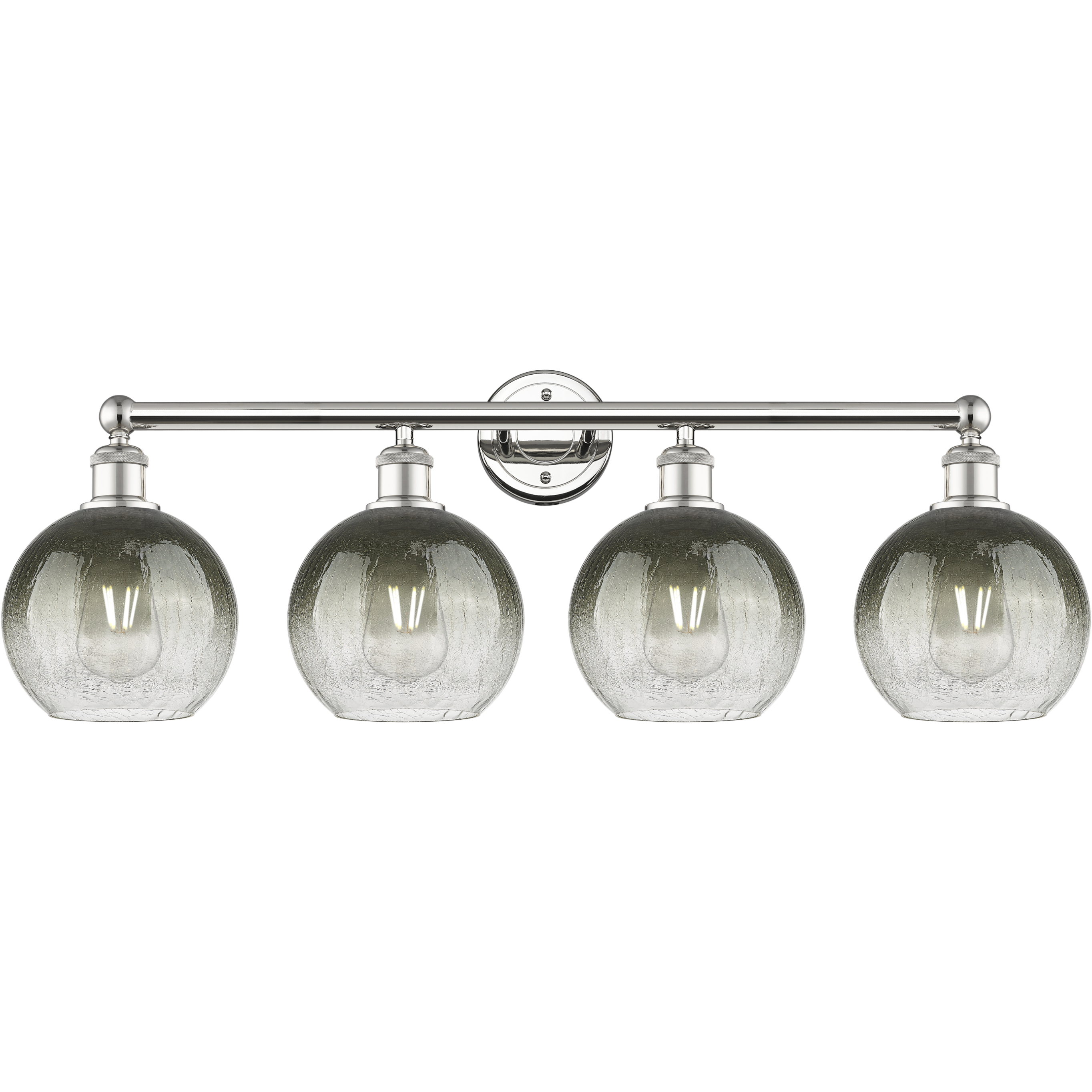 Edison Brookhaven Globe 4 Light 35 inch Polished Nickel Bath Vanity Light Wall Light in Slate Glass