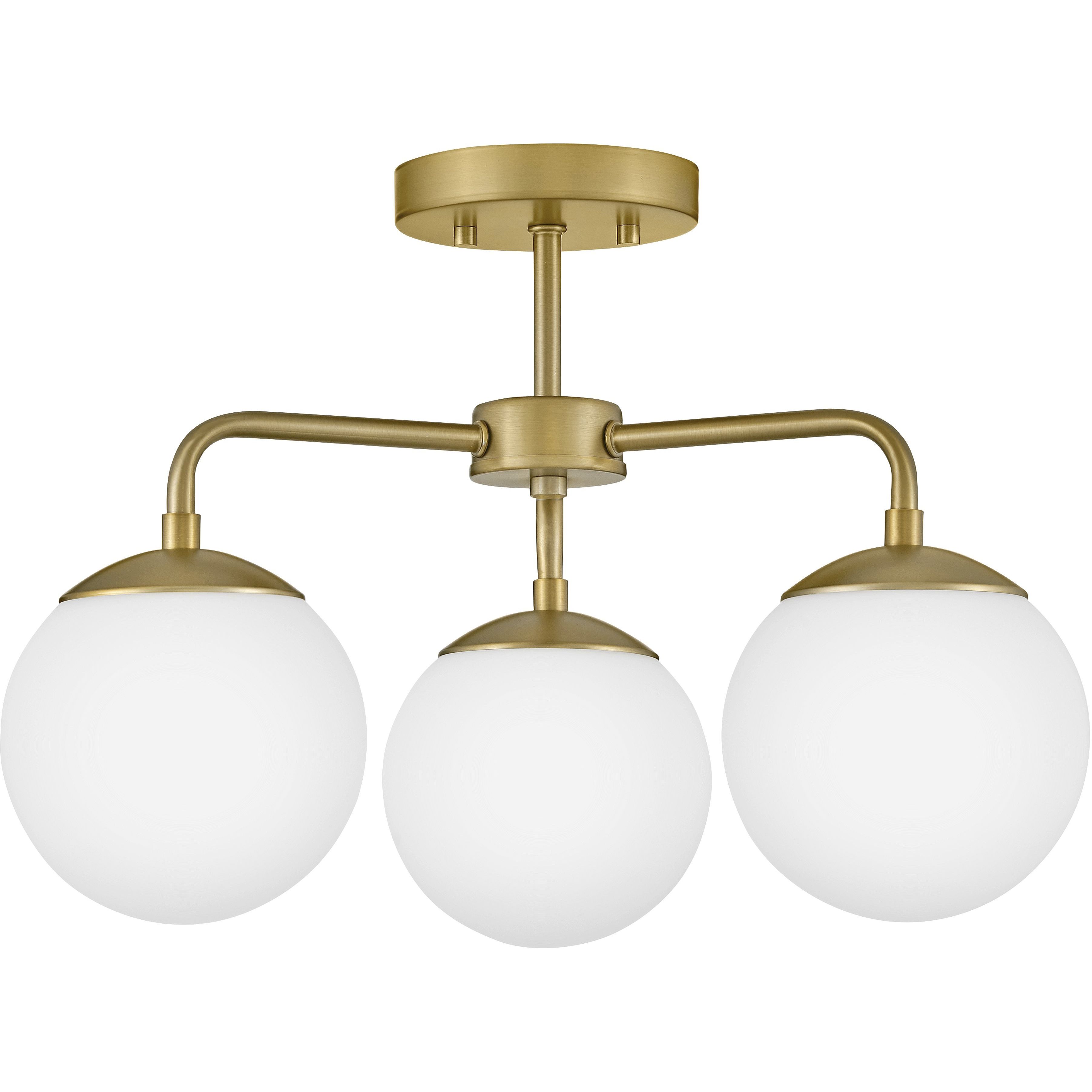 Julep LED 20 inch Lacquered Brass Foyer Light Ceiling Light, Semi-Flush Mount
