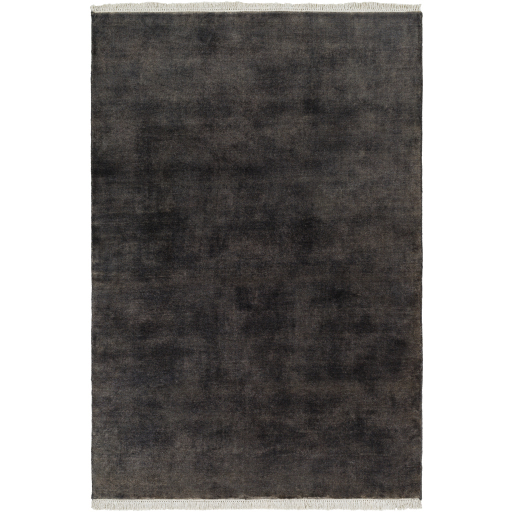 Evergreen 72 X 48 inch Black Handmade Rug in 4 x 6