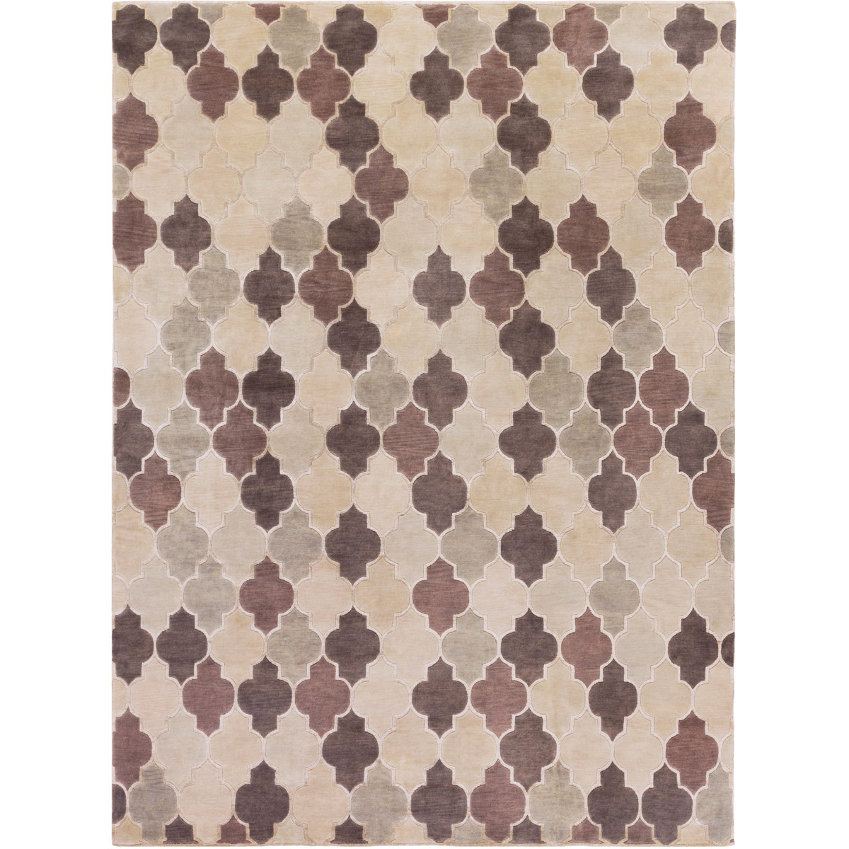 Mugal 132 X 96 inch Khaki, Taupe, Charcoal, Camel Rug
