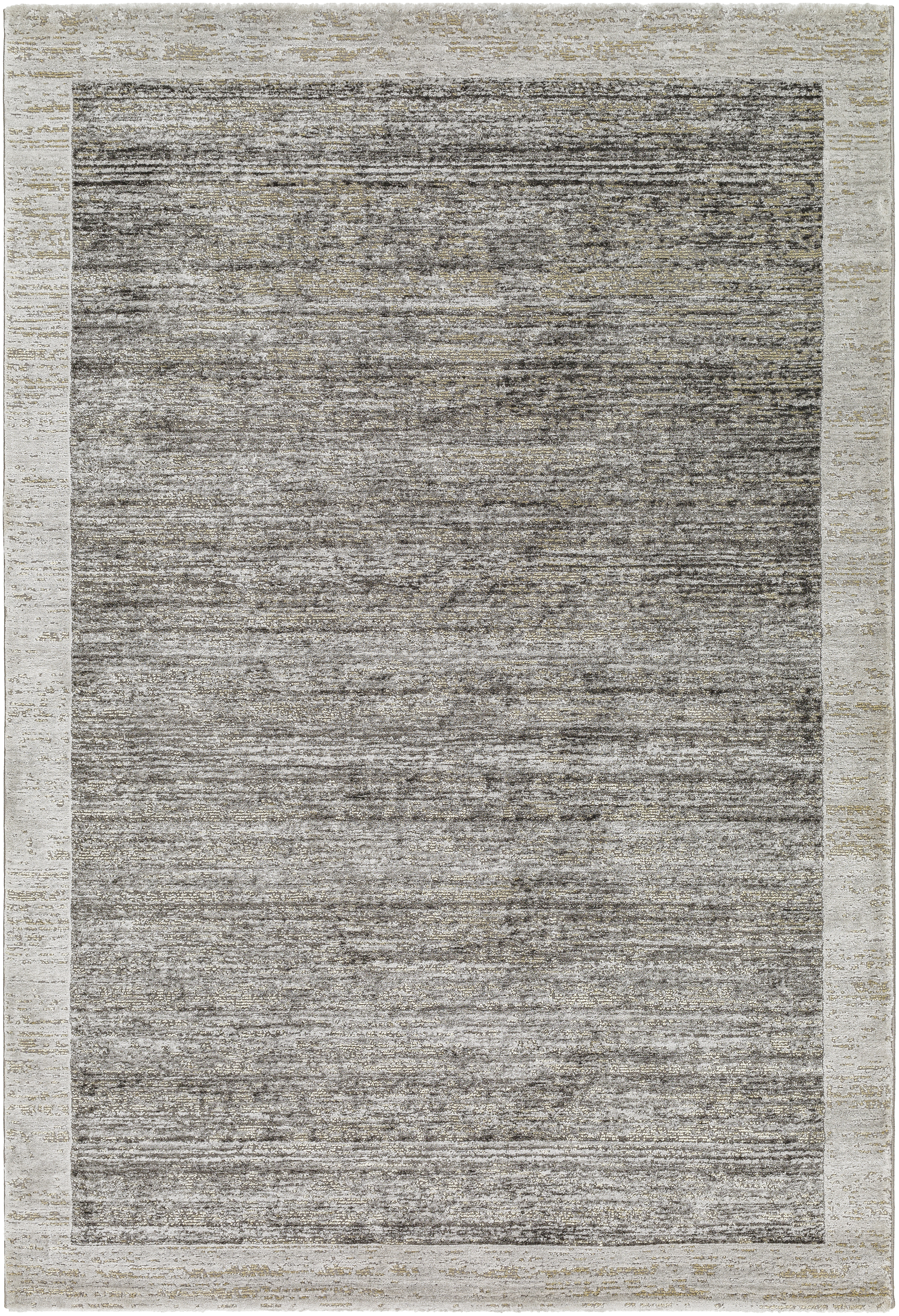 Tibetan 114 X 79 inch Medium Gray Rug, Rectangle