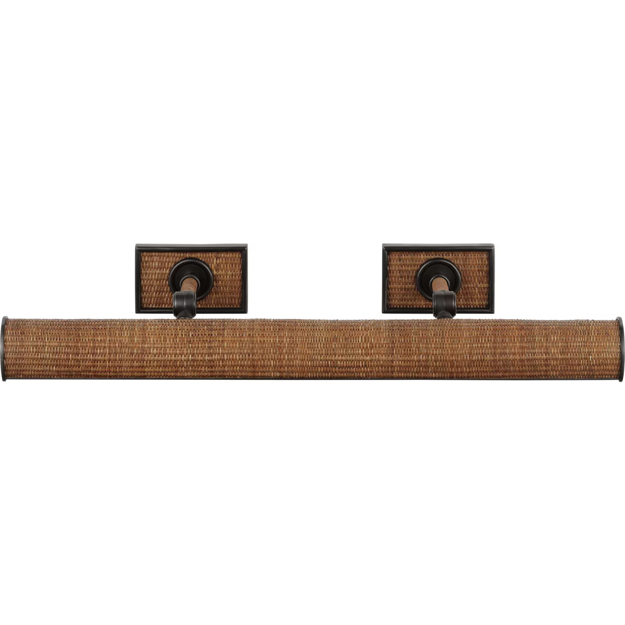 Chapman & Myers Halwell 16 watt 24 inch Bronze and Natural Woven Rattan Picture Light Wall Light