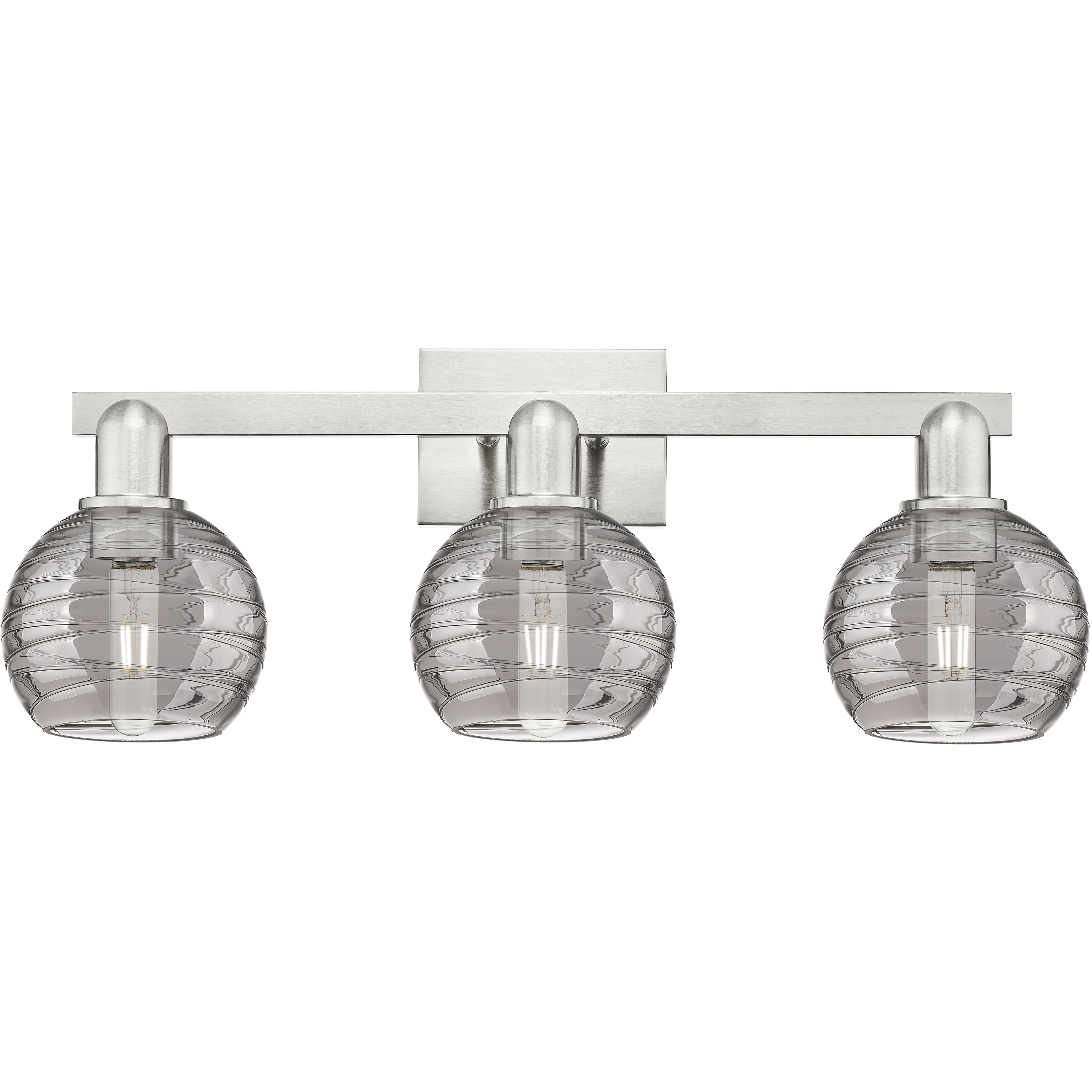 Athens Deco Swirl 3 Light 26 inch Brushed Satin Nickel Bath Vanity Light Wall Light