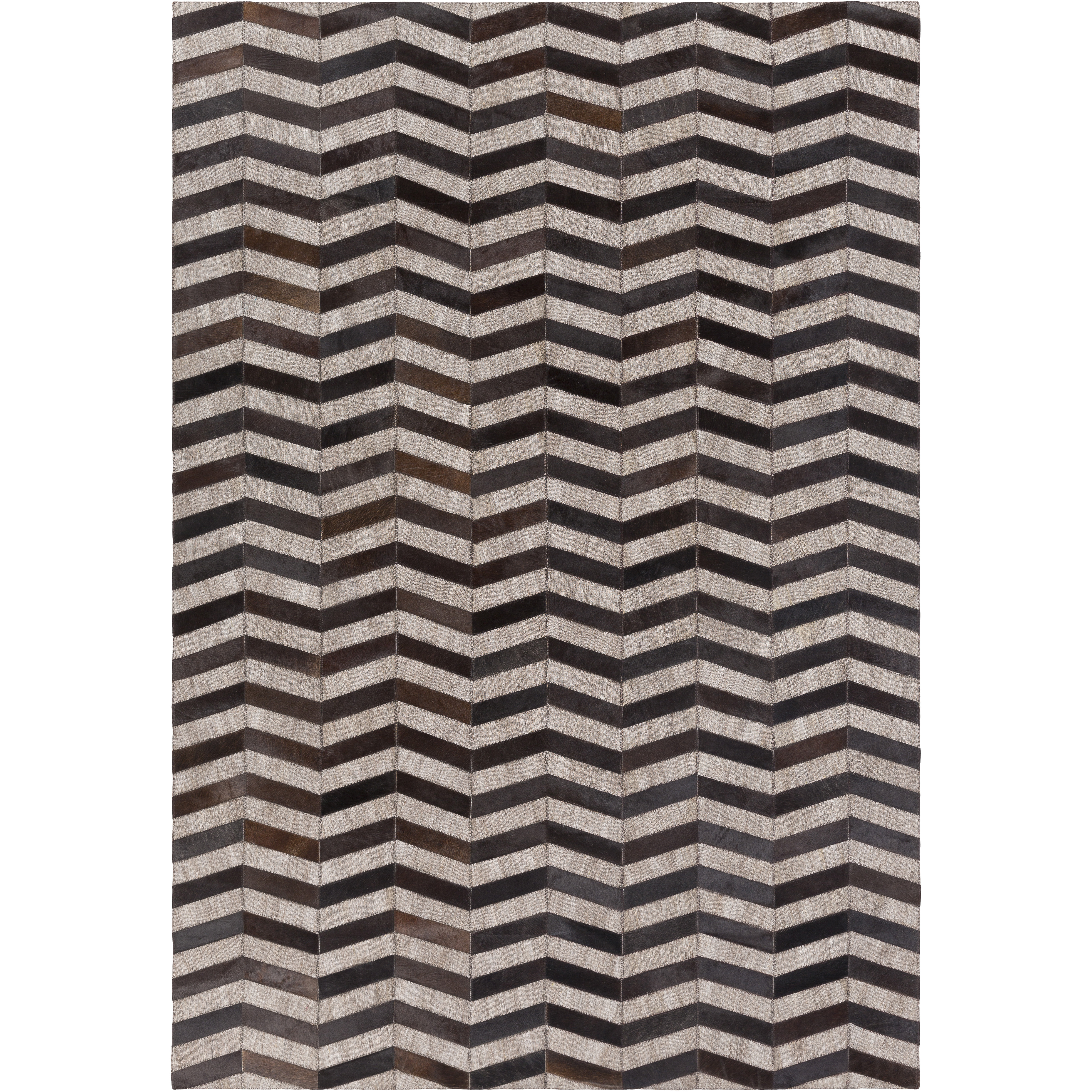 Medora 36 X 24 inch Black and Brown Area Rug, Viscose and Hair on Hide