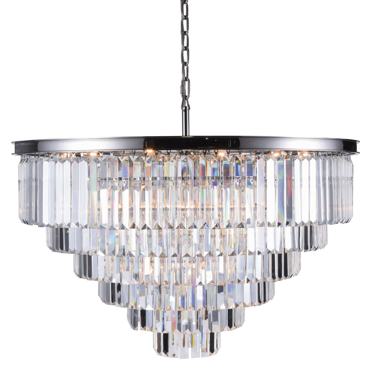 Sydney 33 Light 44 inch Polished Nickel Chandelier Ceiling Light in Clear, Urban Classic