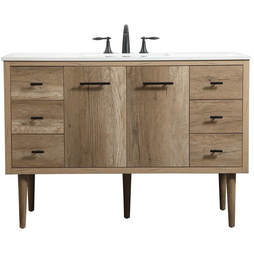 Cyrus 48 X 22 X 33.5 inch Natural Oak Vanity Sink Set in Not Included