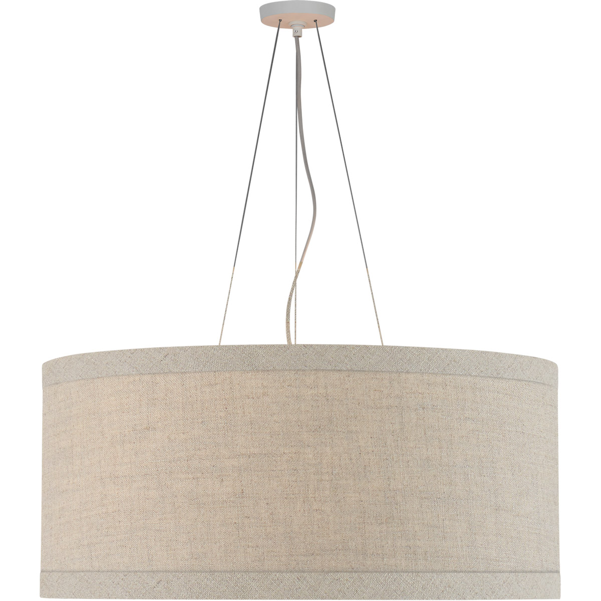 kate spade new york Walker LED 30 inch Light Cream Hanging Shade Ceiling Light in Natural Linen, Large