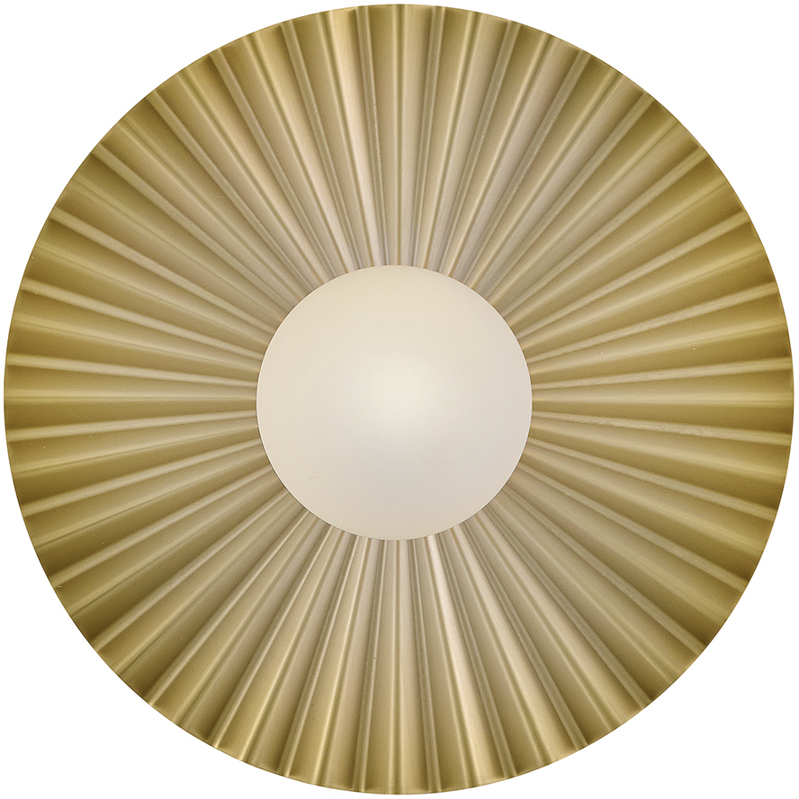 Stevie 1 Light 13.75 inch Lacquered Brass Flush Mount Ceiling Light, Medium