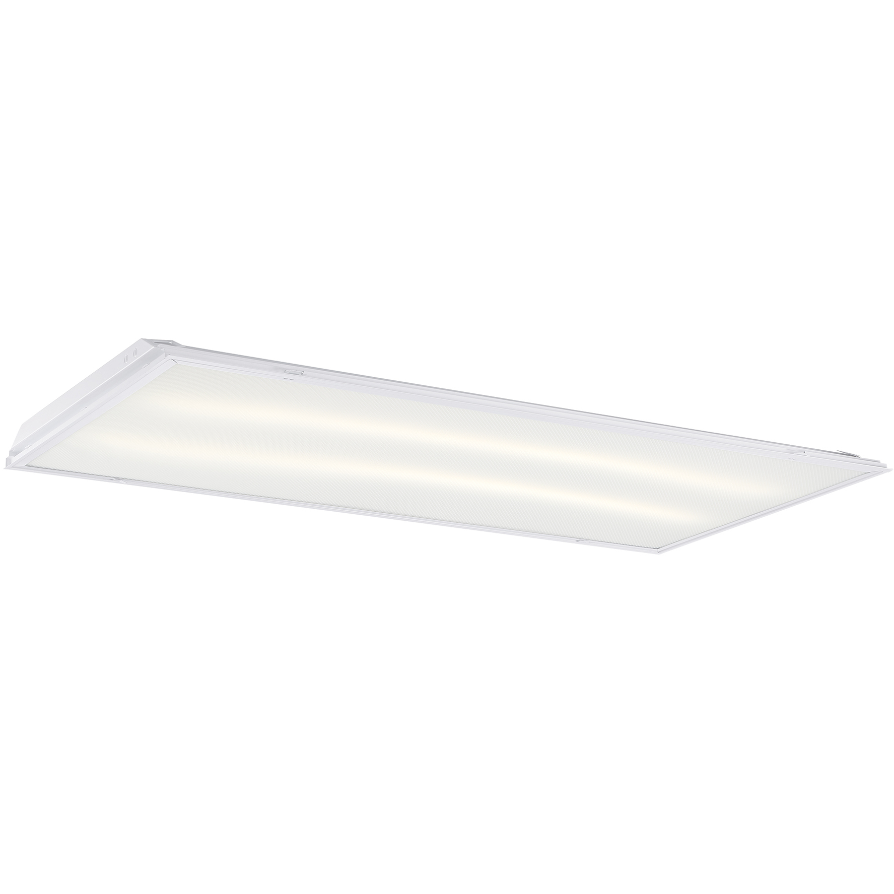 EnviroLite LED 48 inch White Troffer Ceiling Light, Shallow Prismatic Lens