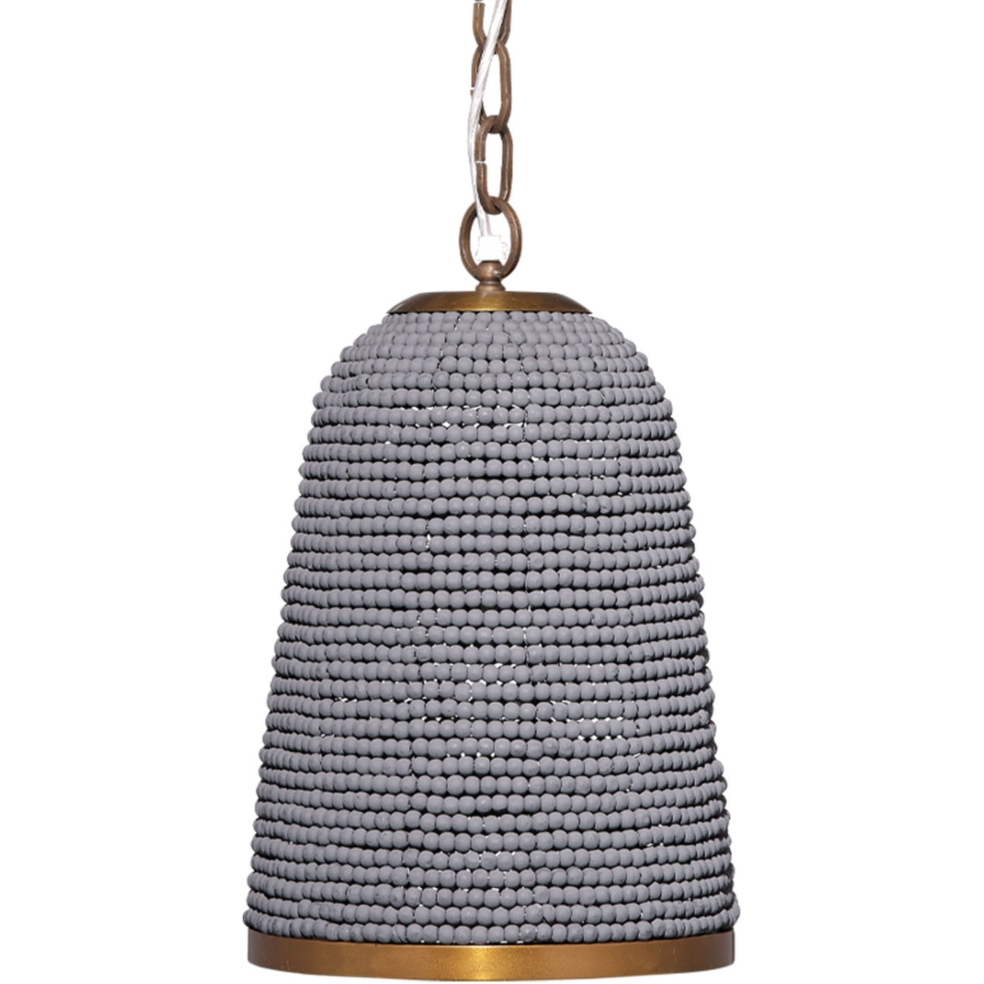 Creekside 1 Light 11 inch Slate Blue Wood Beads and Antique Brass Pendant Ceiling Light