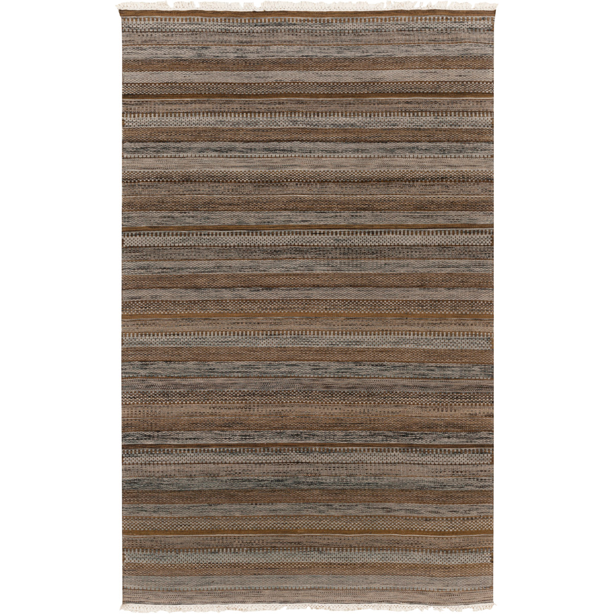 Tibet 36 X 24 inch Dark Brown, Camel, Tan, Black Rug