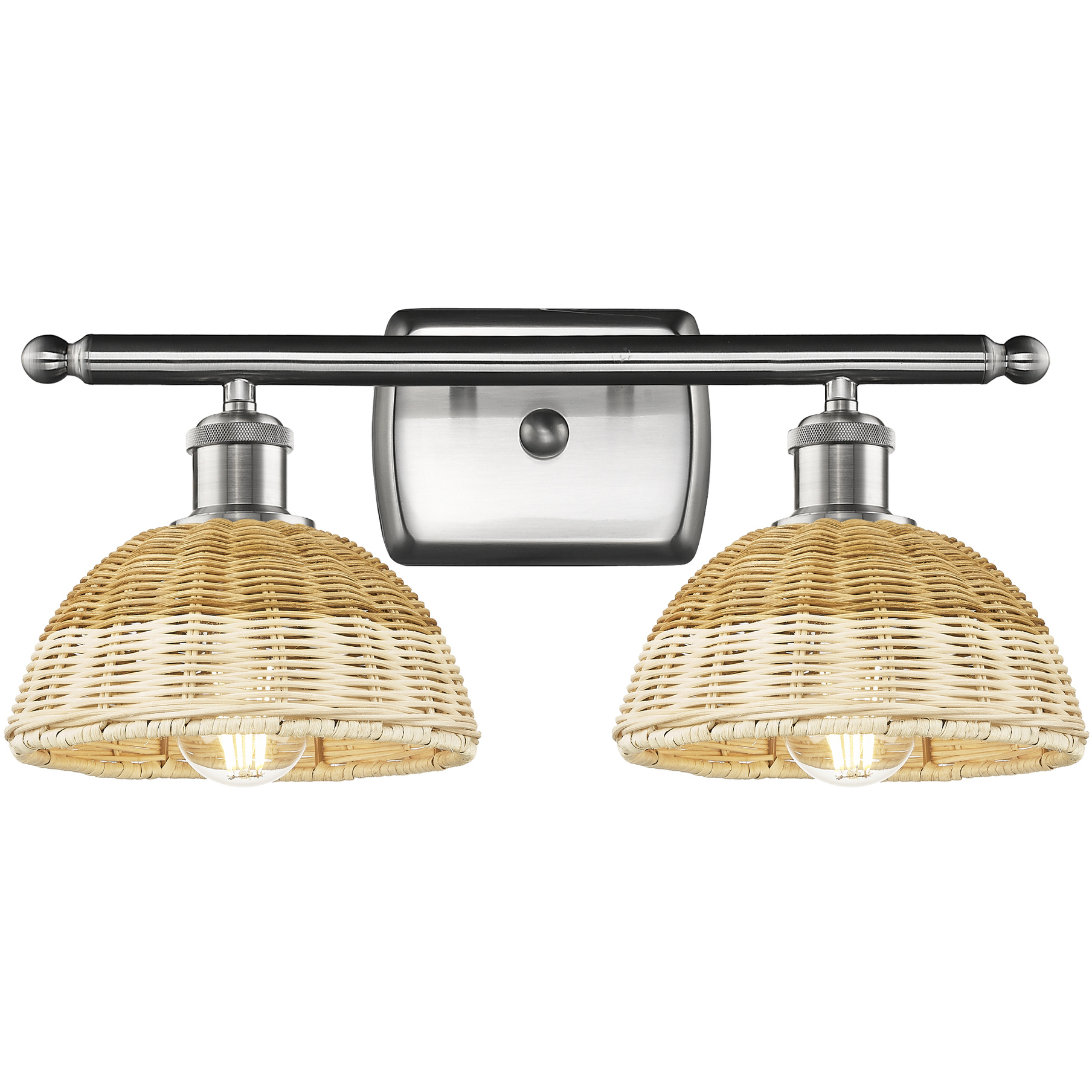 Ballston Bristol Natural II 2 Light 17.5 inch Brushed Satin Nickel Bath Vanity Light Wall Light