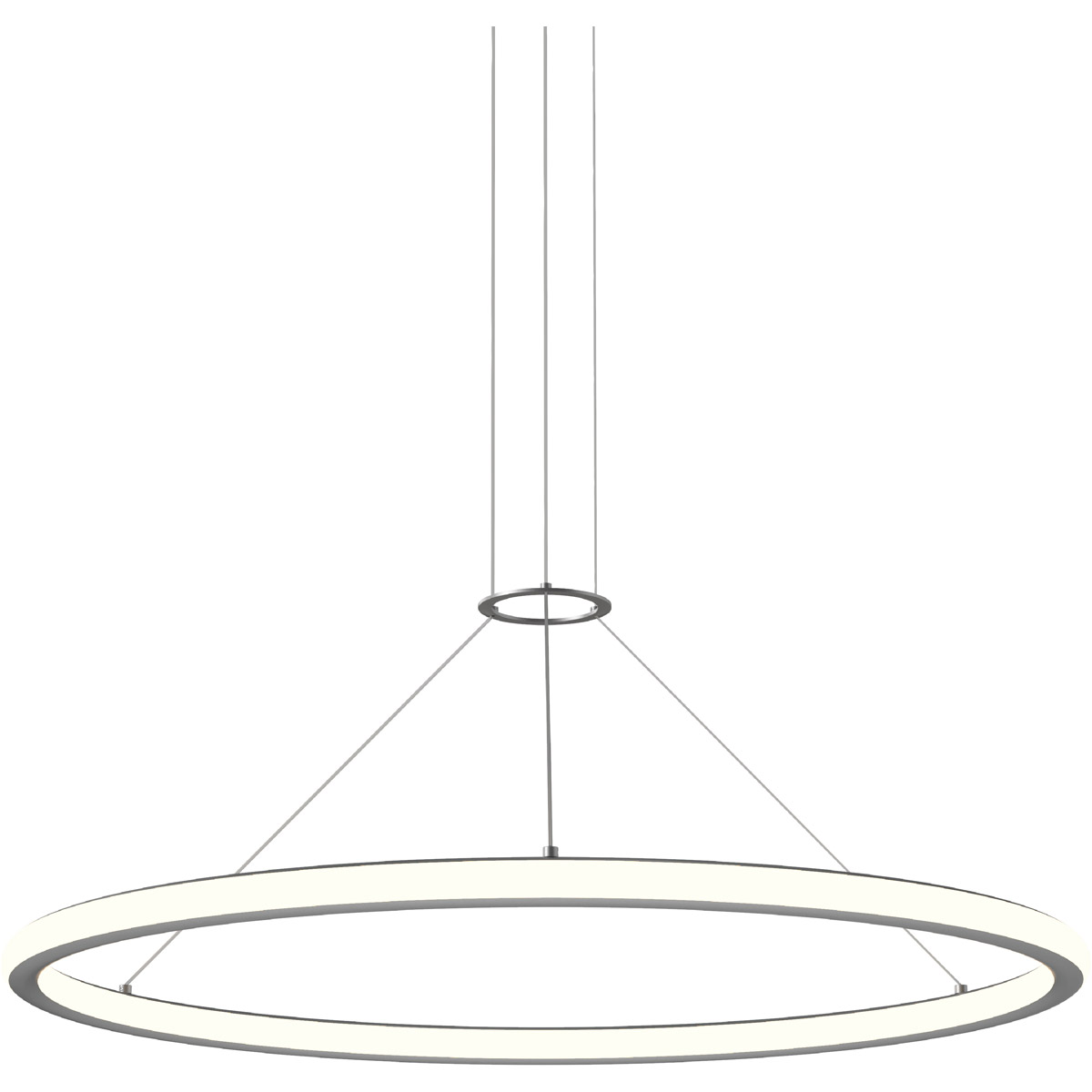 Luna LED 37.5 inch Bright Satin Aluminum Pendant Ceiling Light