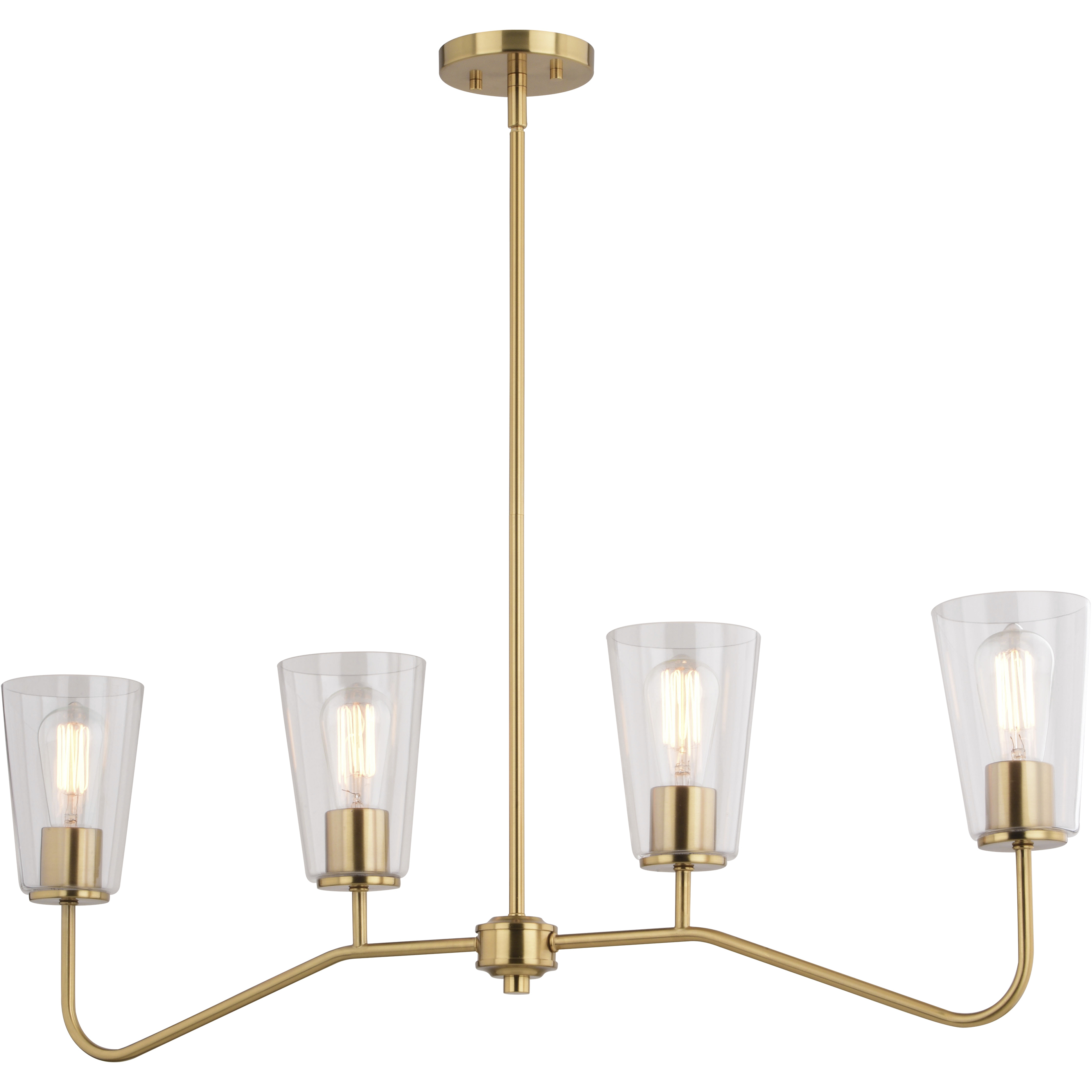 Beverly LED 36 inch Muted Brass Linear Chandelier Ceiling Light