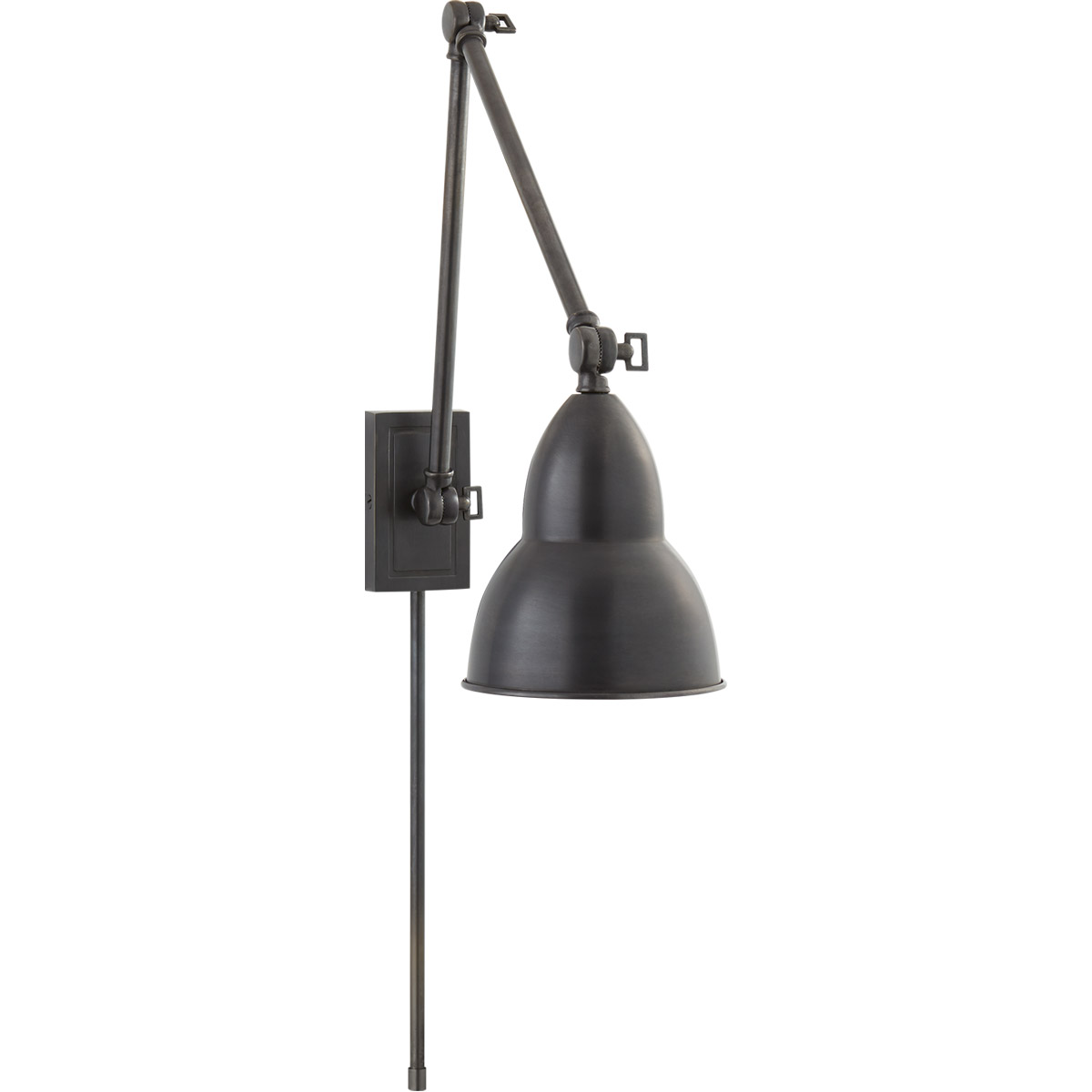 French Library2 16 inch 15 watt Bronze Double Arm Wall Lamp Wall Light
