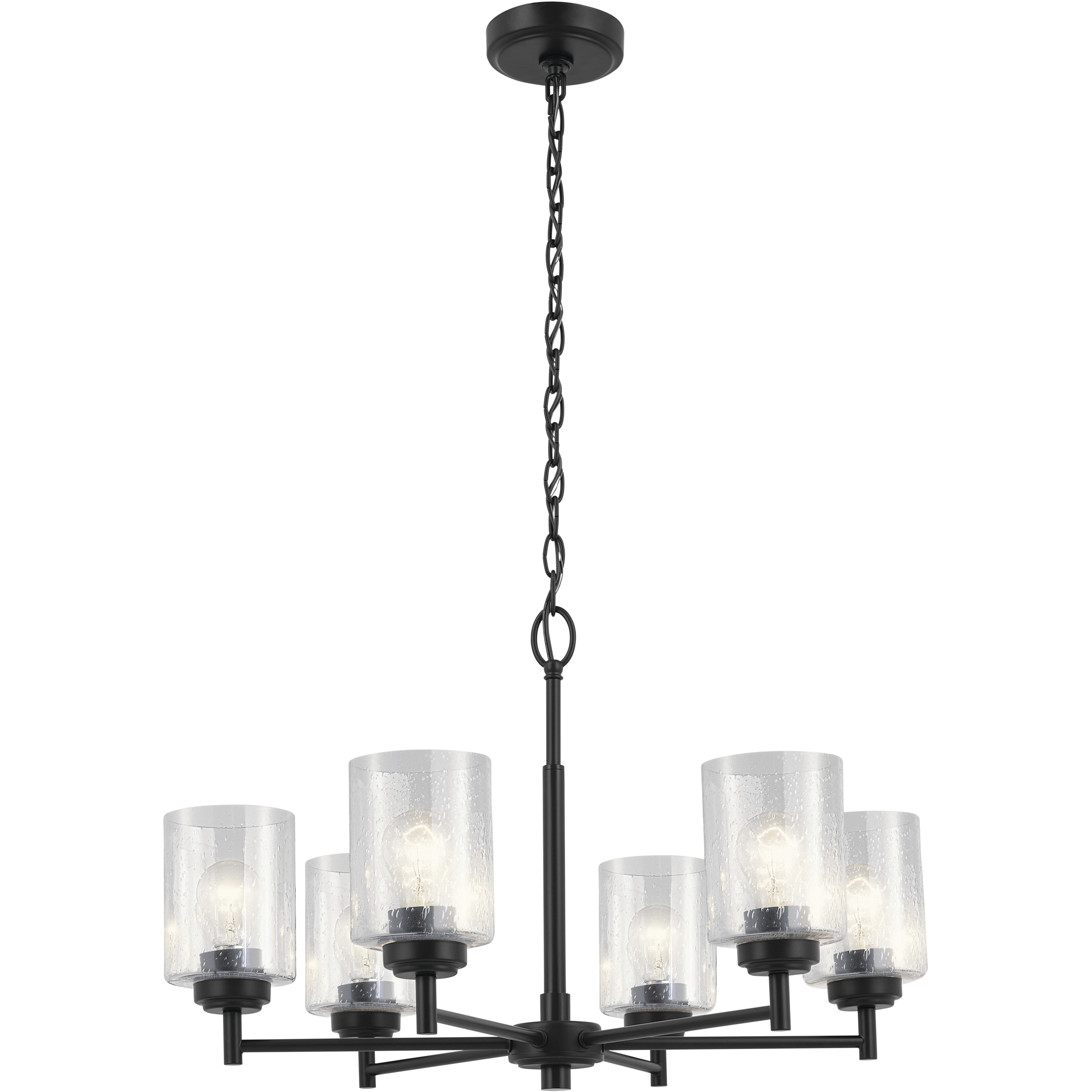 Winslow 6 Light Black Chandelier Ceiling Light, Large