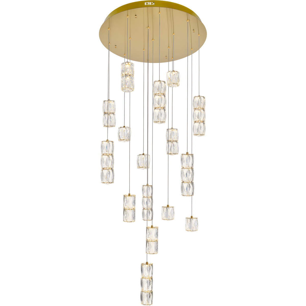 Polaris LED 28 inch Gold Chandelier Ceiling Light
