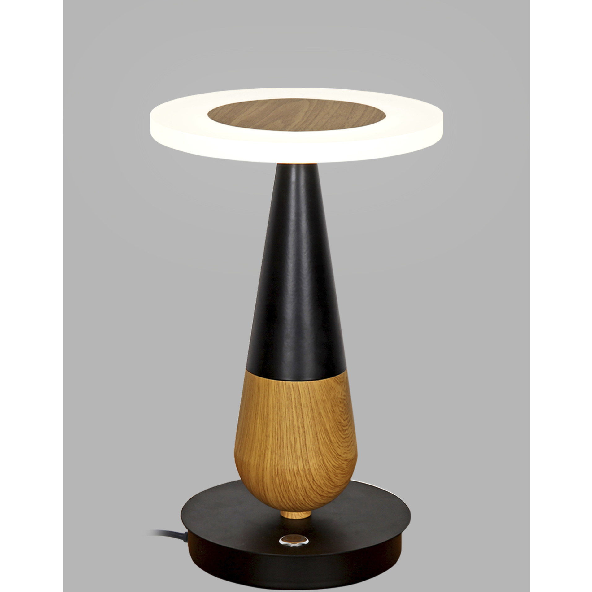 Silva 11.5 inch 8 watt Plated Wood/Black Table Lamp Portable Light