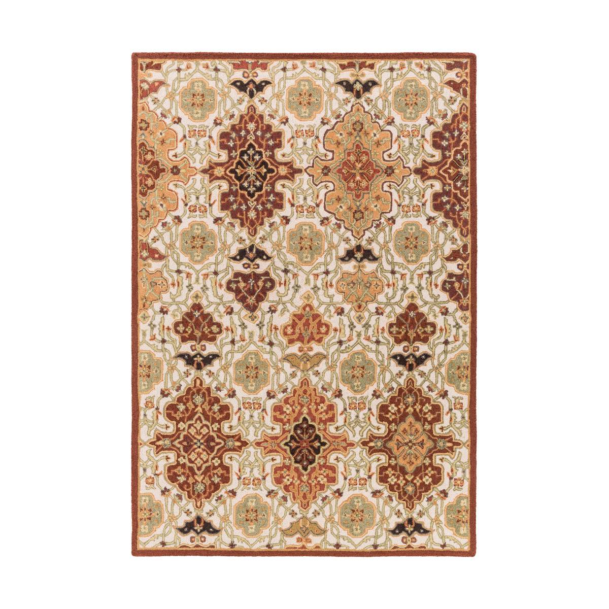 Castille 156 X 108 inch Red and Red Area Rug, Wool