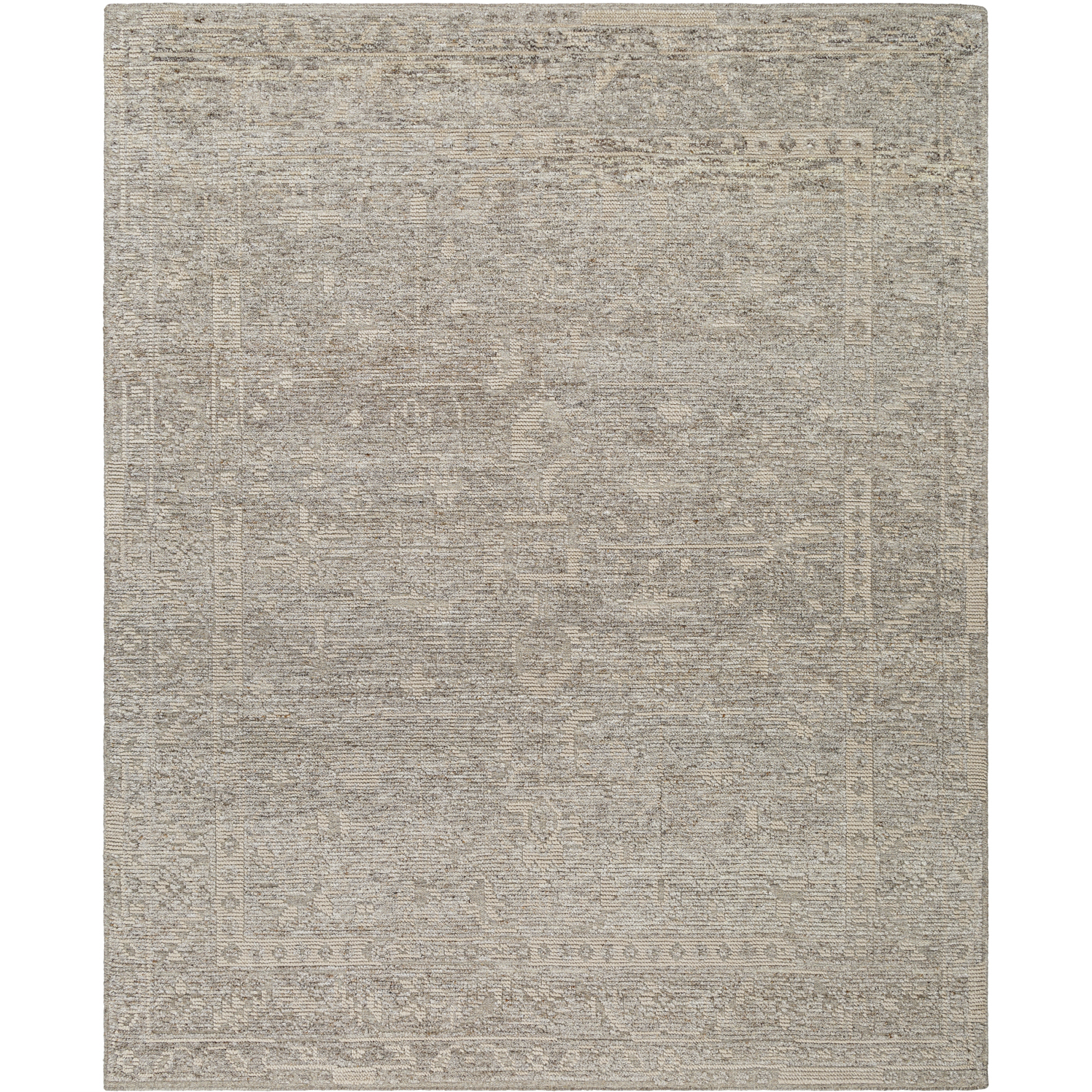 Kimberly 36 X 24 inch Warm Grey / Metallic - Silver / Sage Handmade Rug in 2 x 3