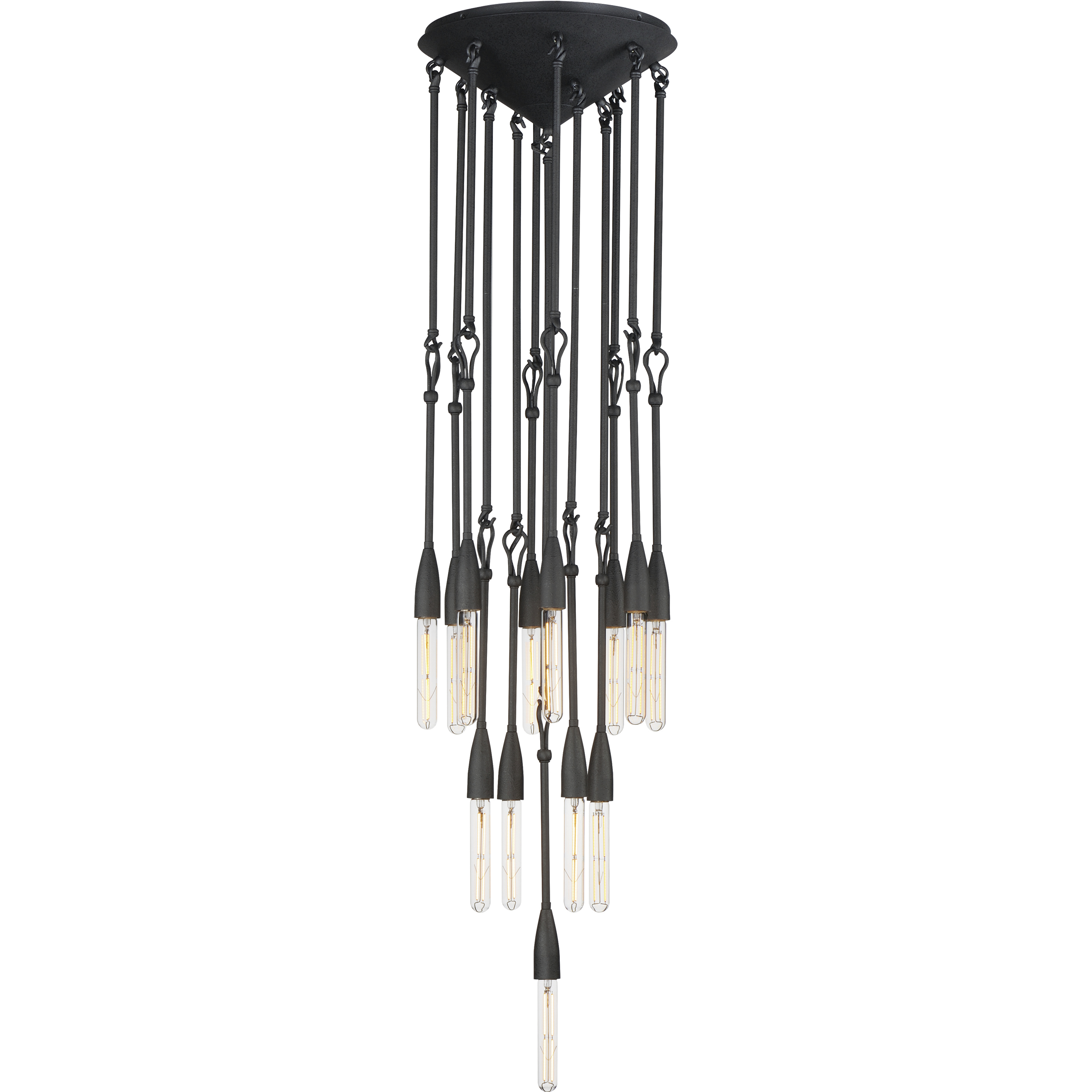 Pioneer 13 Light 15 inch Anthracite Multi-Light Pendant Ceiling Light