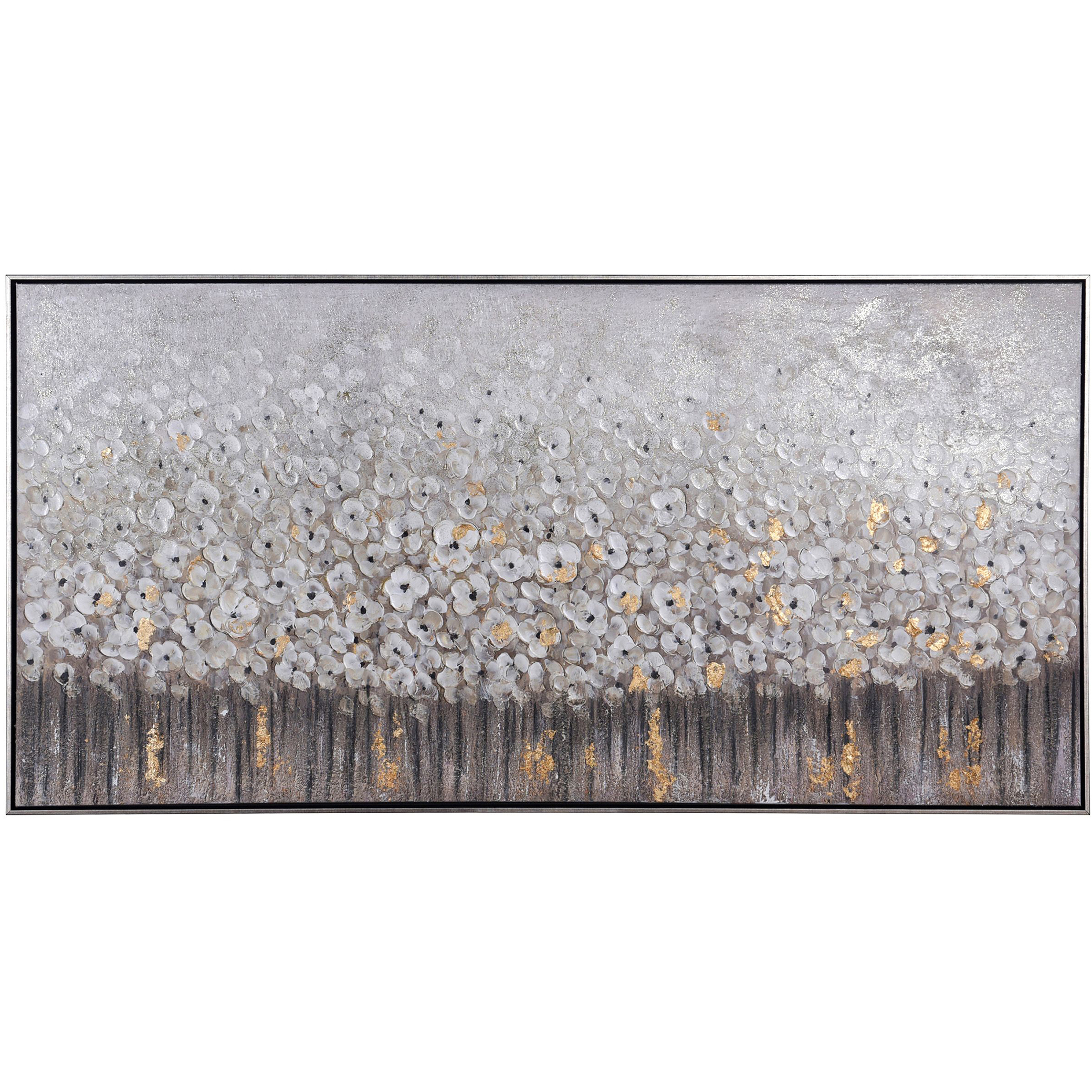 Cameron Grey-White-Gold Metallic Multi-color-Painted Wall Art