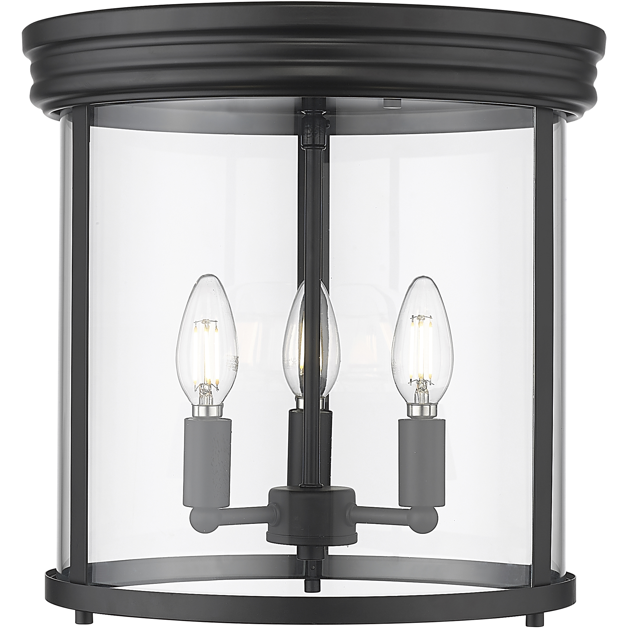 Thayer 3 Light 13 inch Matte Black Flush Mount Ceiling Light