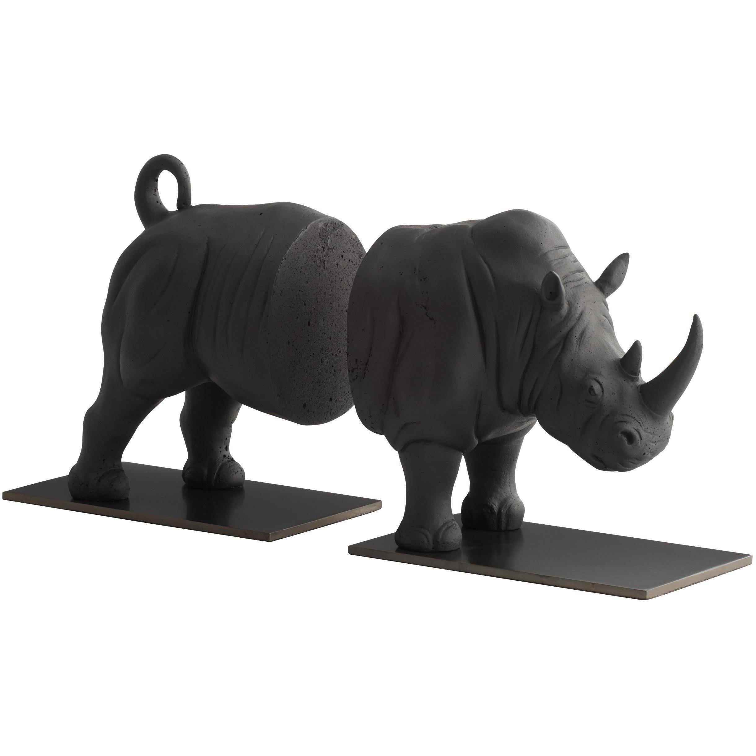 Etosha Charcoal and Bronze Bookends, Set of 2