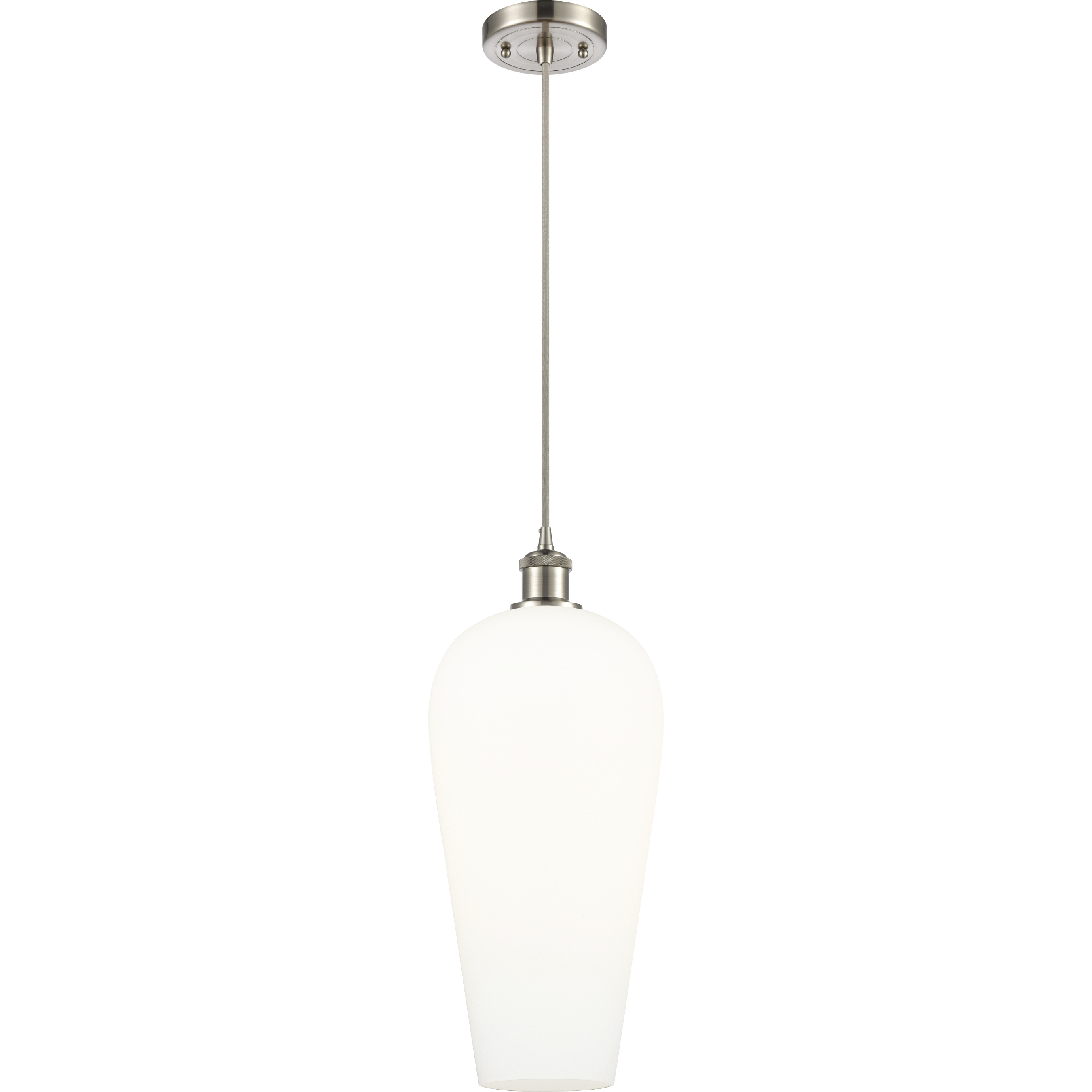 Ballston Chelsea 1 Light 8 inch Brushed Satin Nickel Mini Pendant Ceiling Light in White Glass