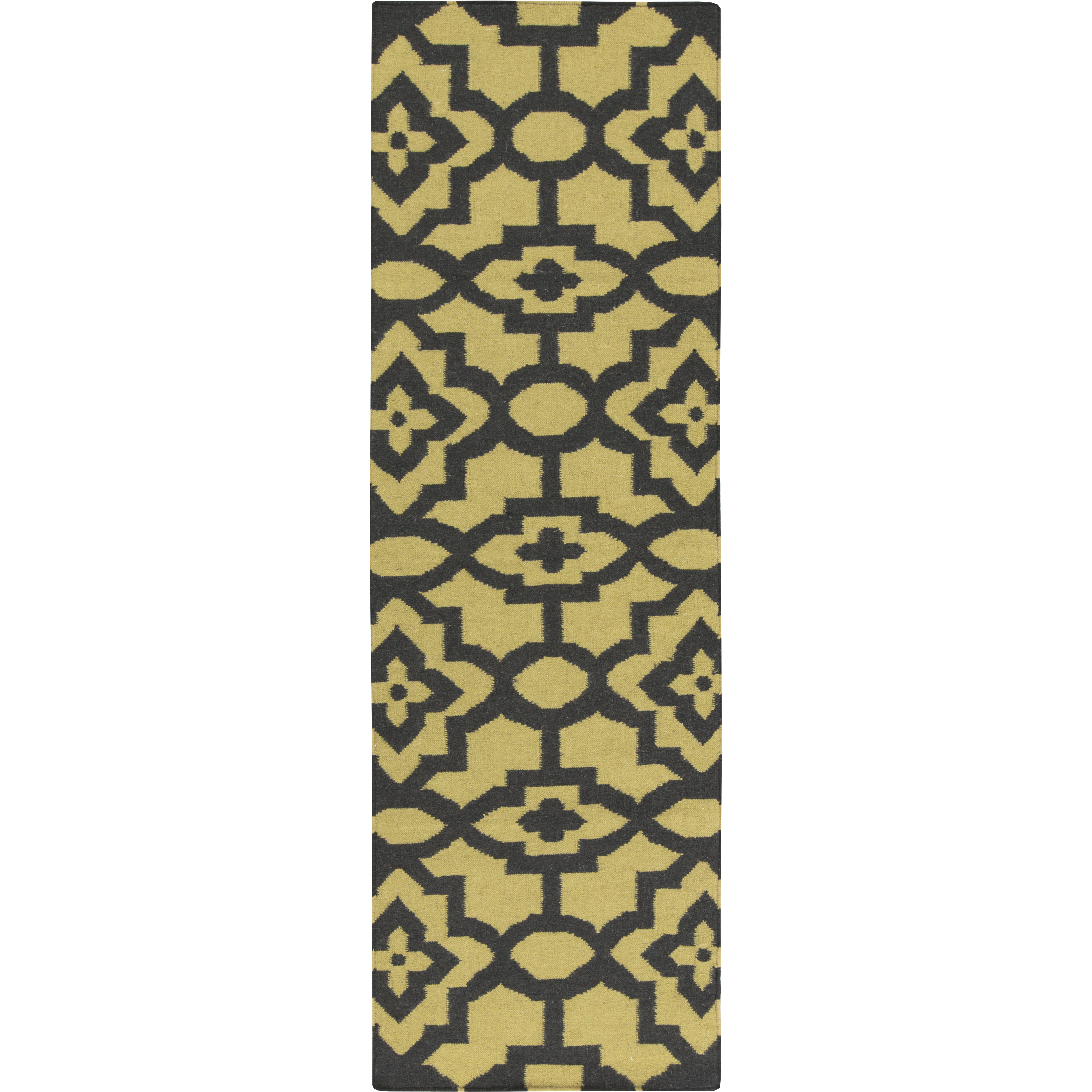 Market Place 96 X 30 inch Olive, Black Rug