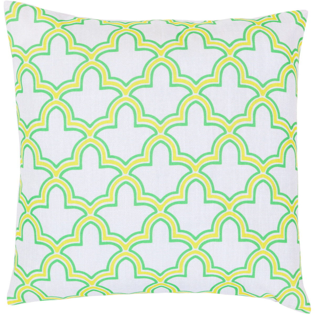 Marji 22 inch Lime, Grass Green, White Pillow Kit