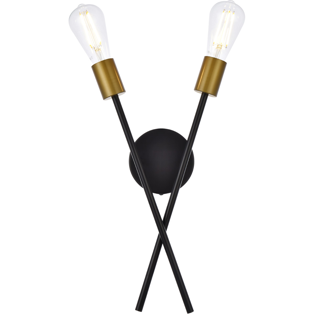 Armin 2 Light 4 inch Black and Brass Wall Sconce Wall Light in Brass and Black