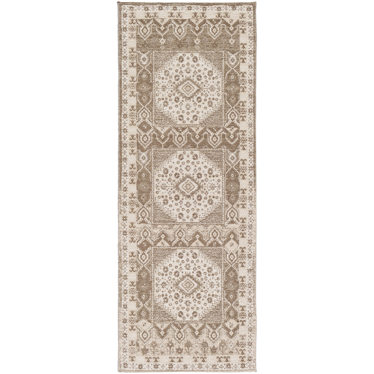 Kilim 35 X 25 inch Dark Brown/Taupe/White/Cream Rugs, Rectangle