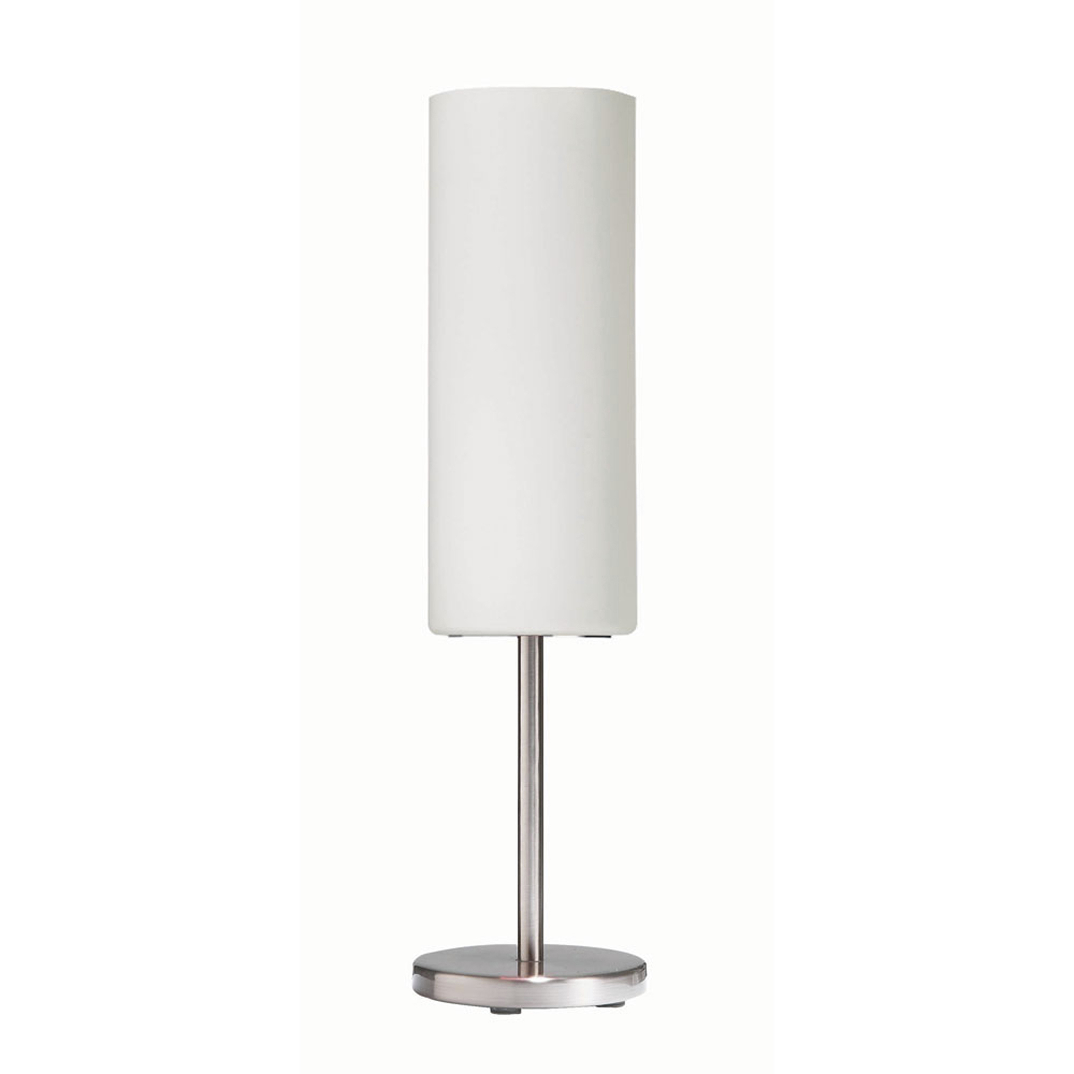 Paza 18 inch 100 watt Satin Chrome with White Decorative Table Lamp Portable Light